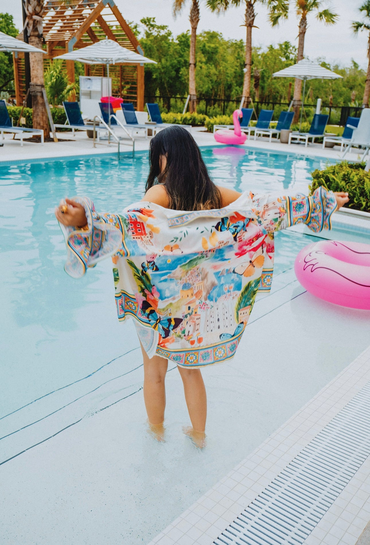Printed Statement Ruffle Sleeve Shirts