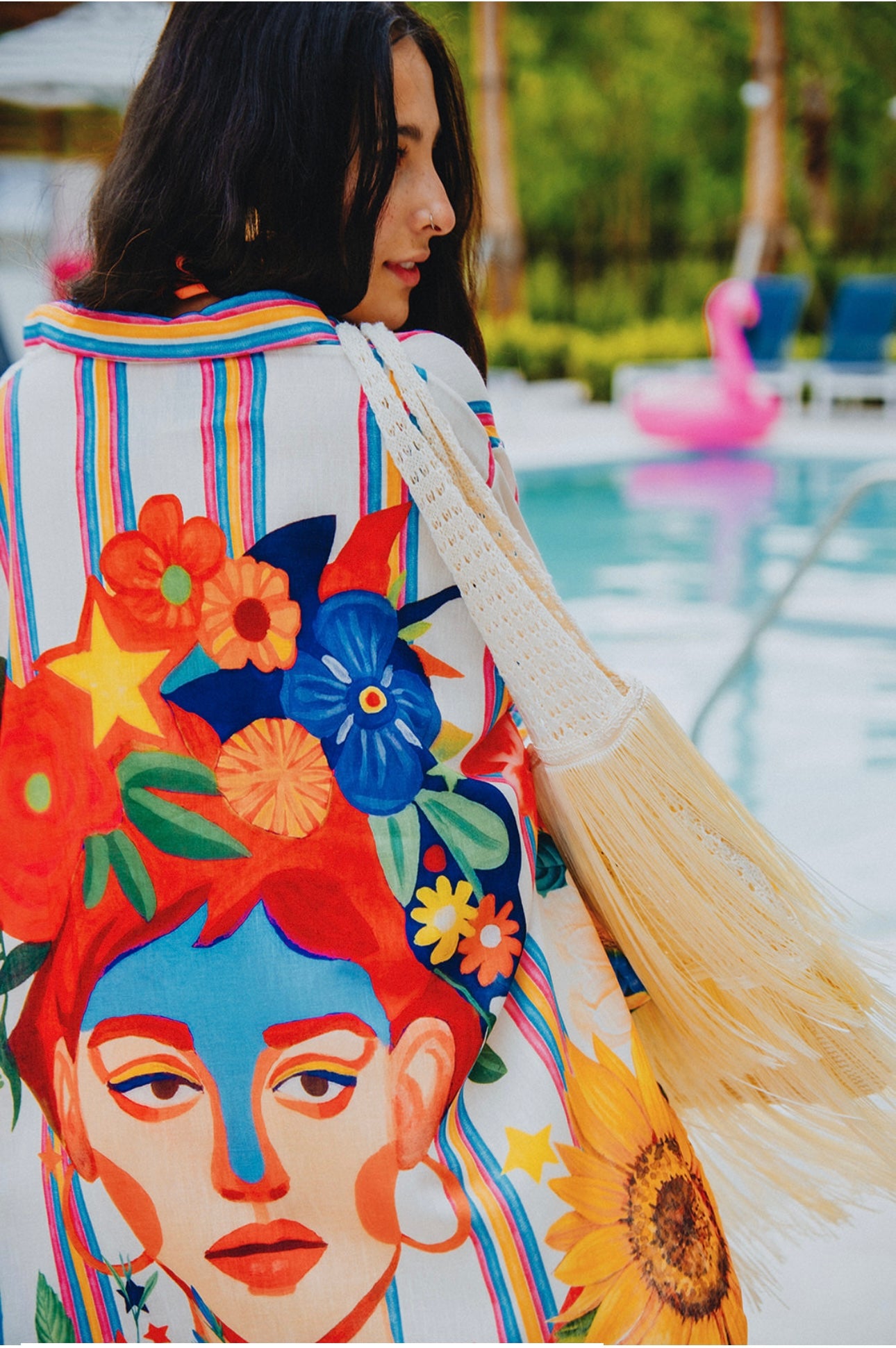 Printed Statement Ruffle Sleeve Shirts