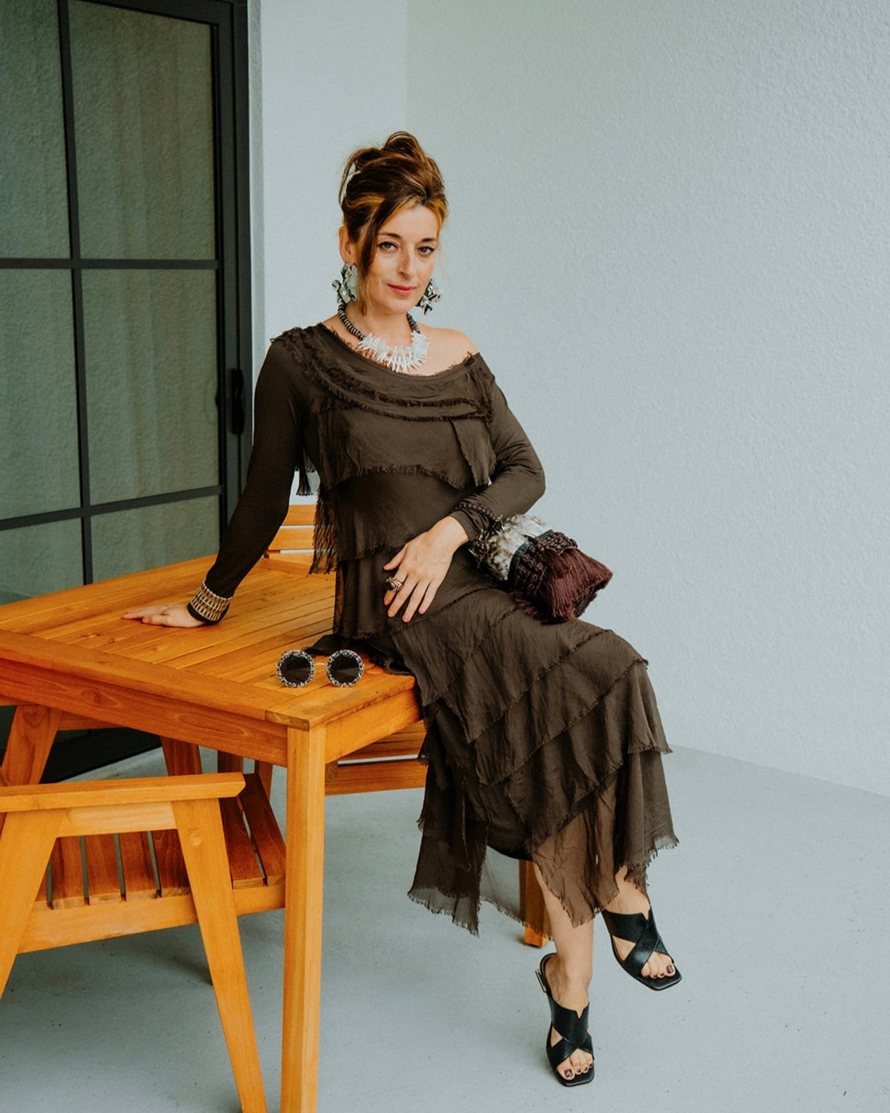 Ethereal Tiered Silk Dress