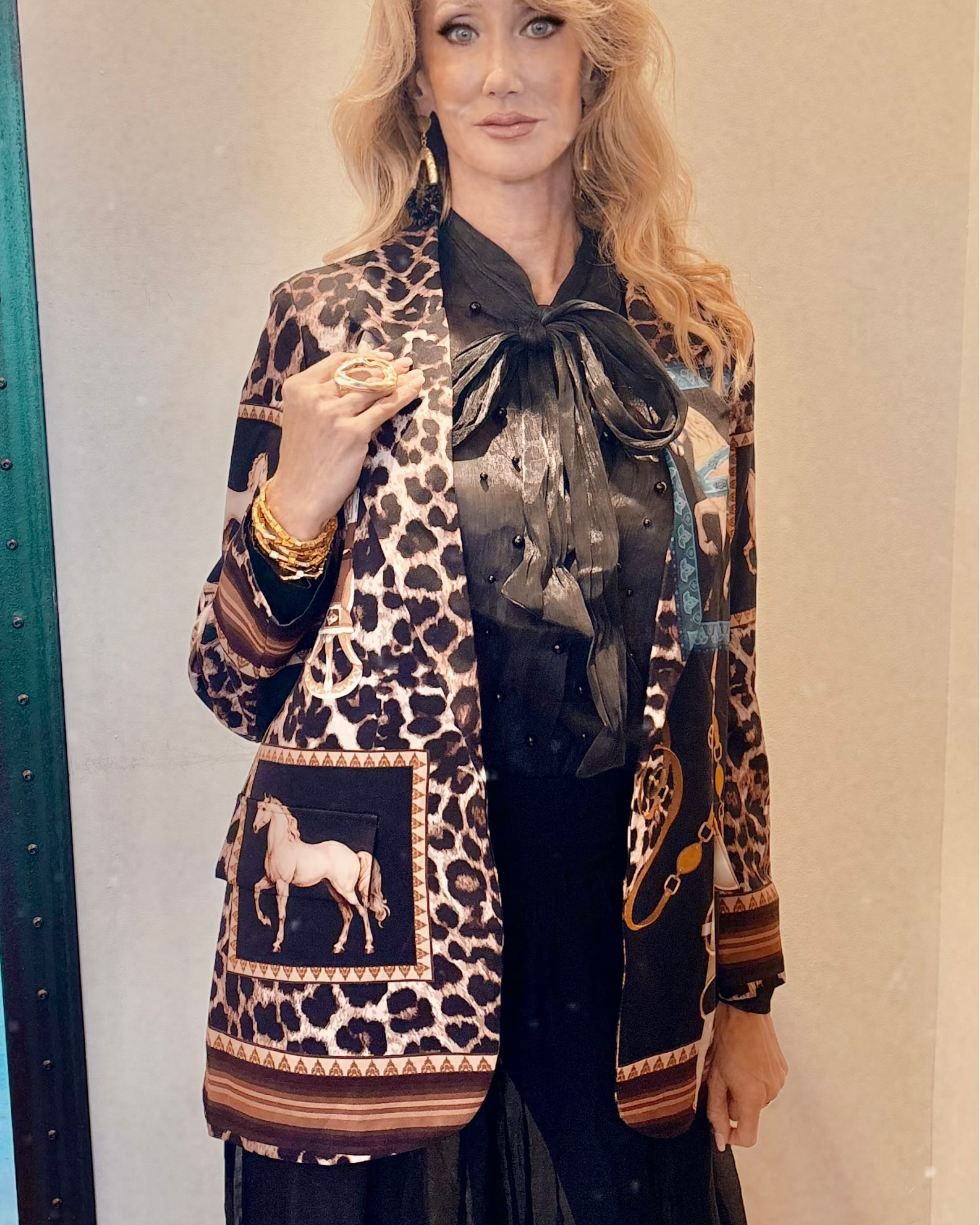 Equestrian Elegance Printed Jacket