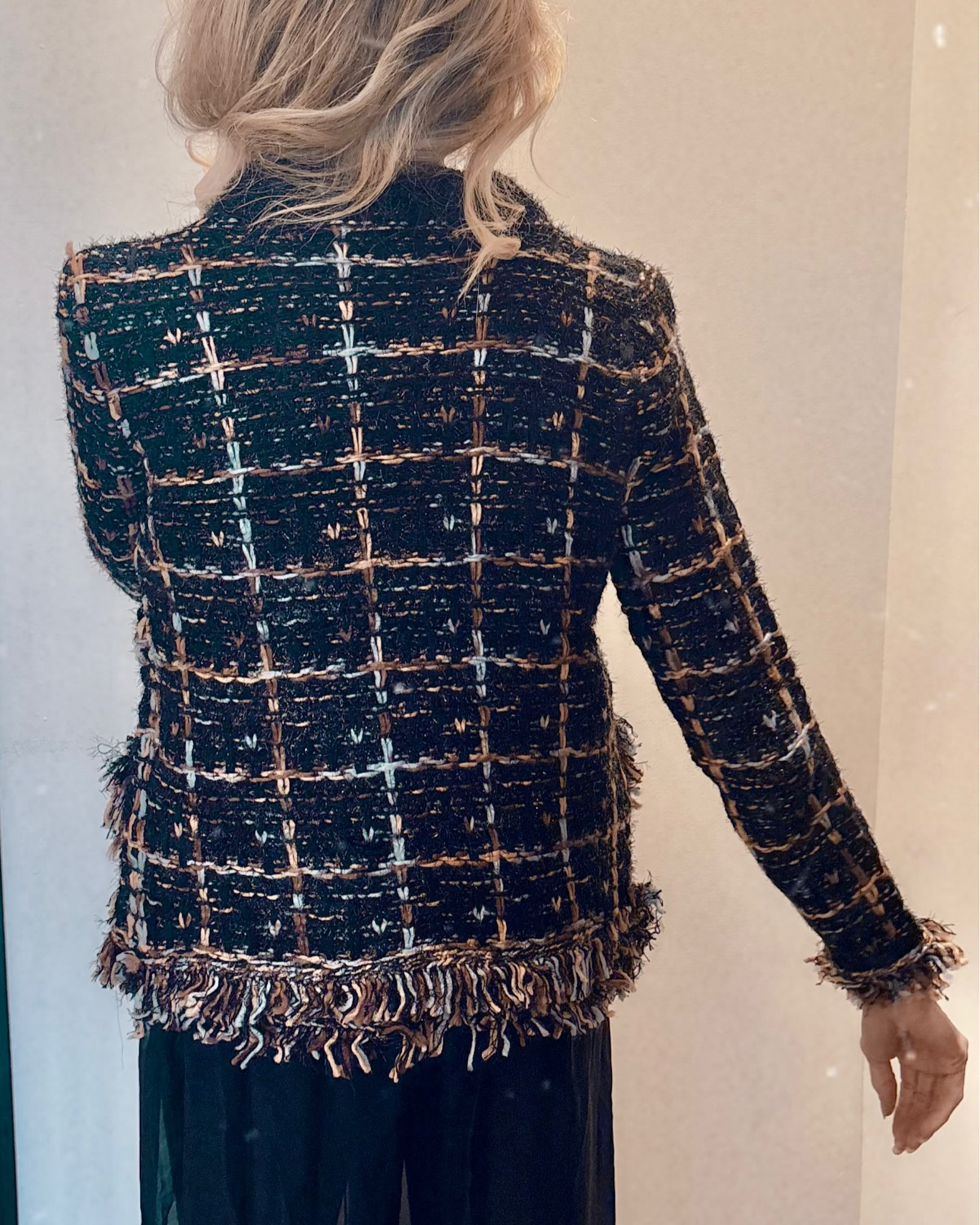 Chic Tweed Fringe Cardigan Jacket