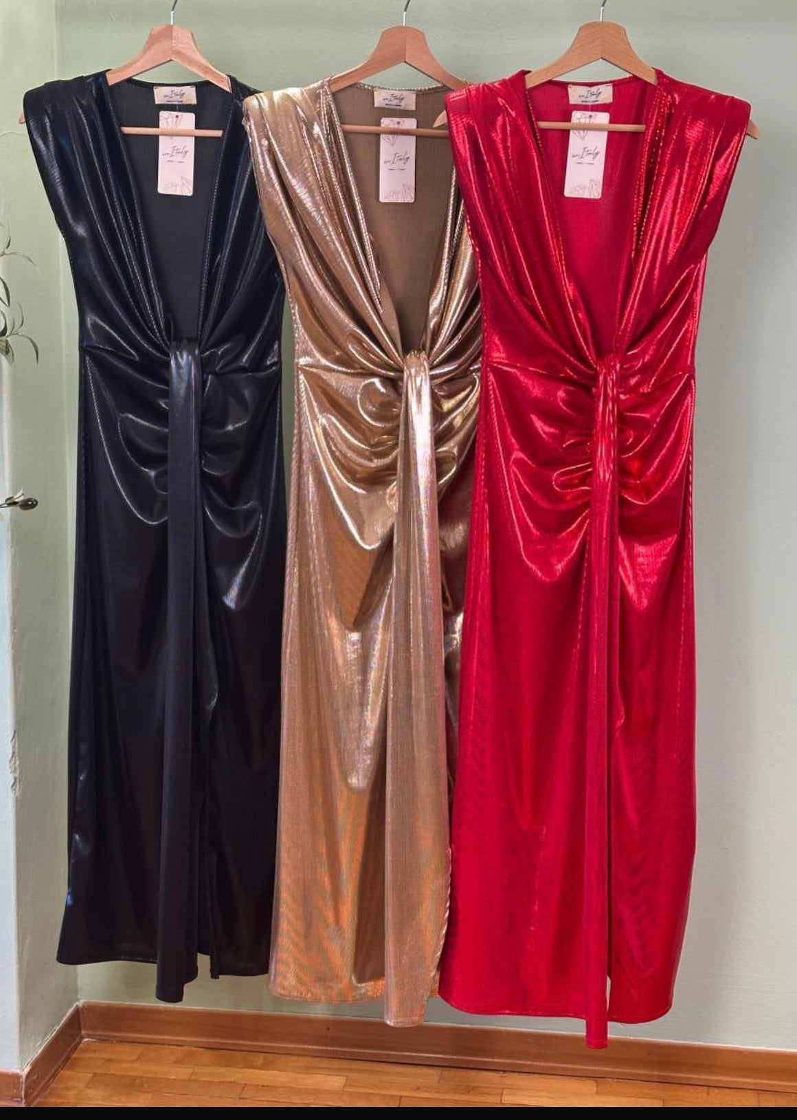 Liquid Shine Draped Gown