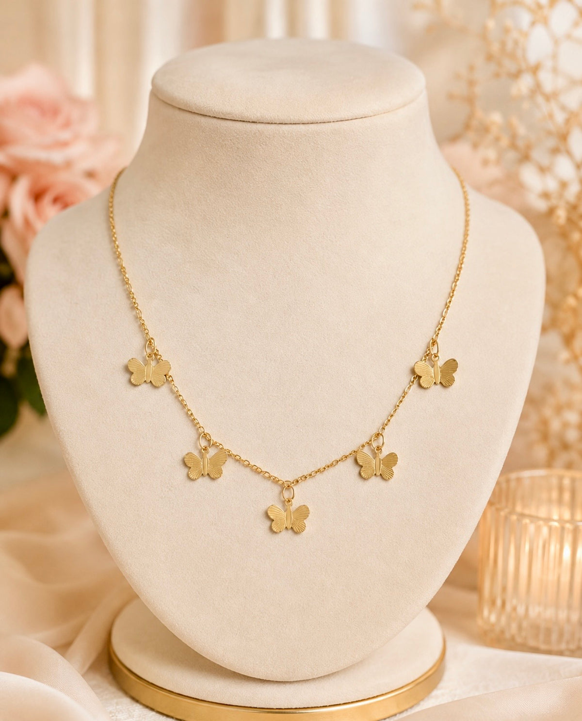 Five Butterflies in Flight Necklace