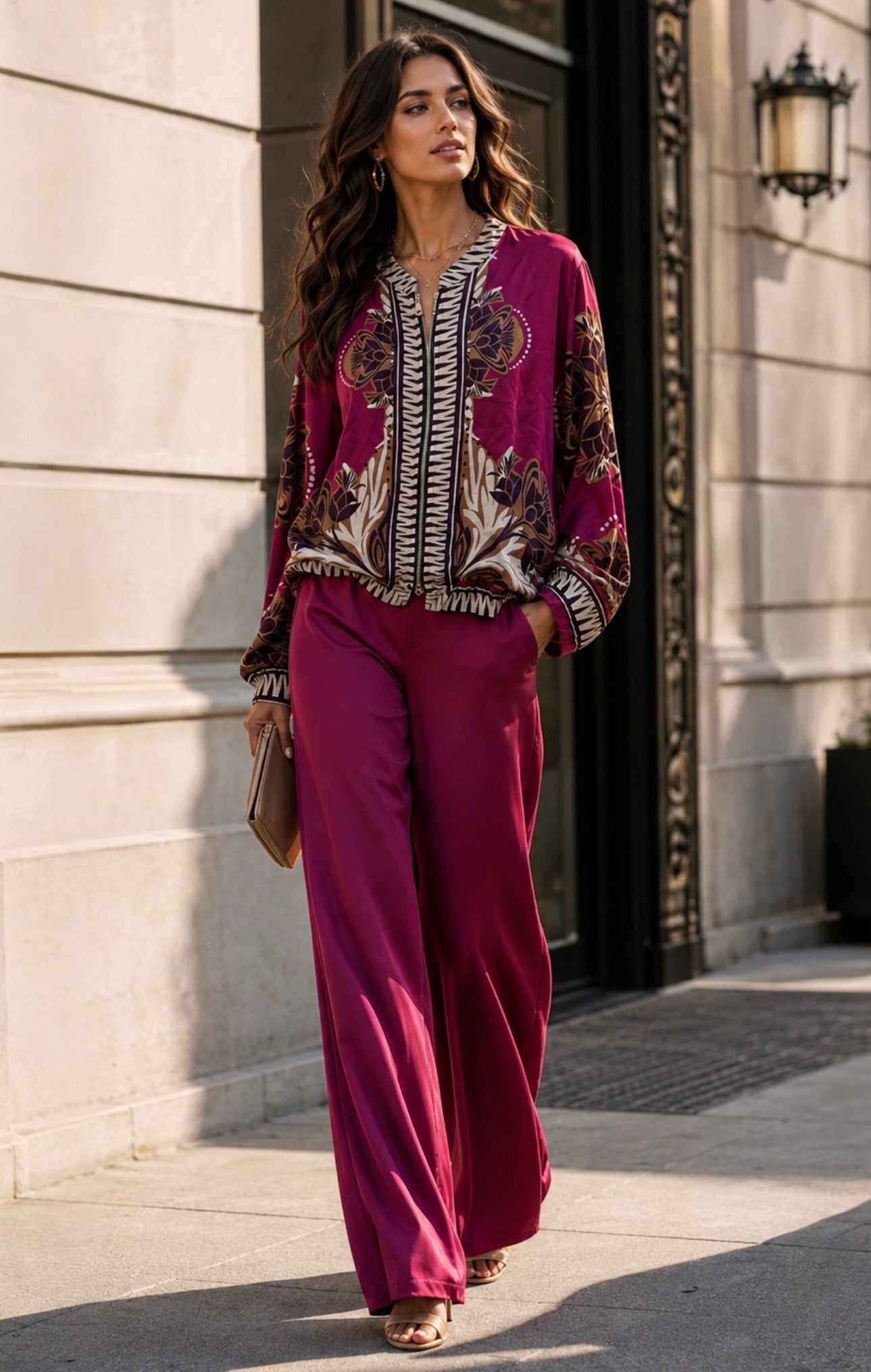 Printed Zip-Front Jacket