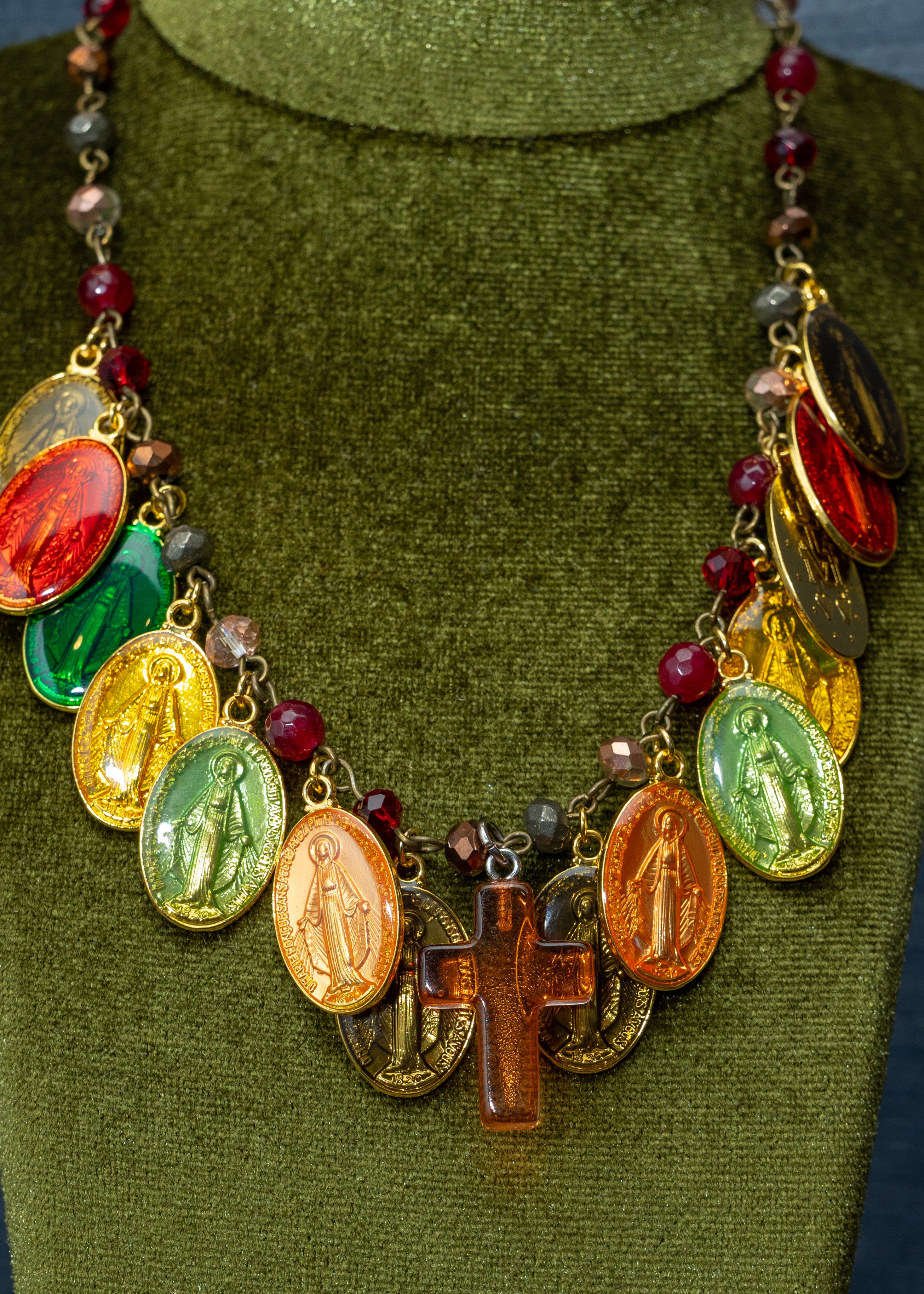 Sacred Medal Cross Statement Necklace