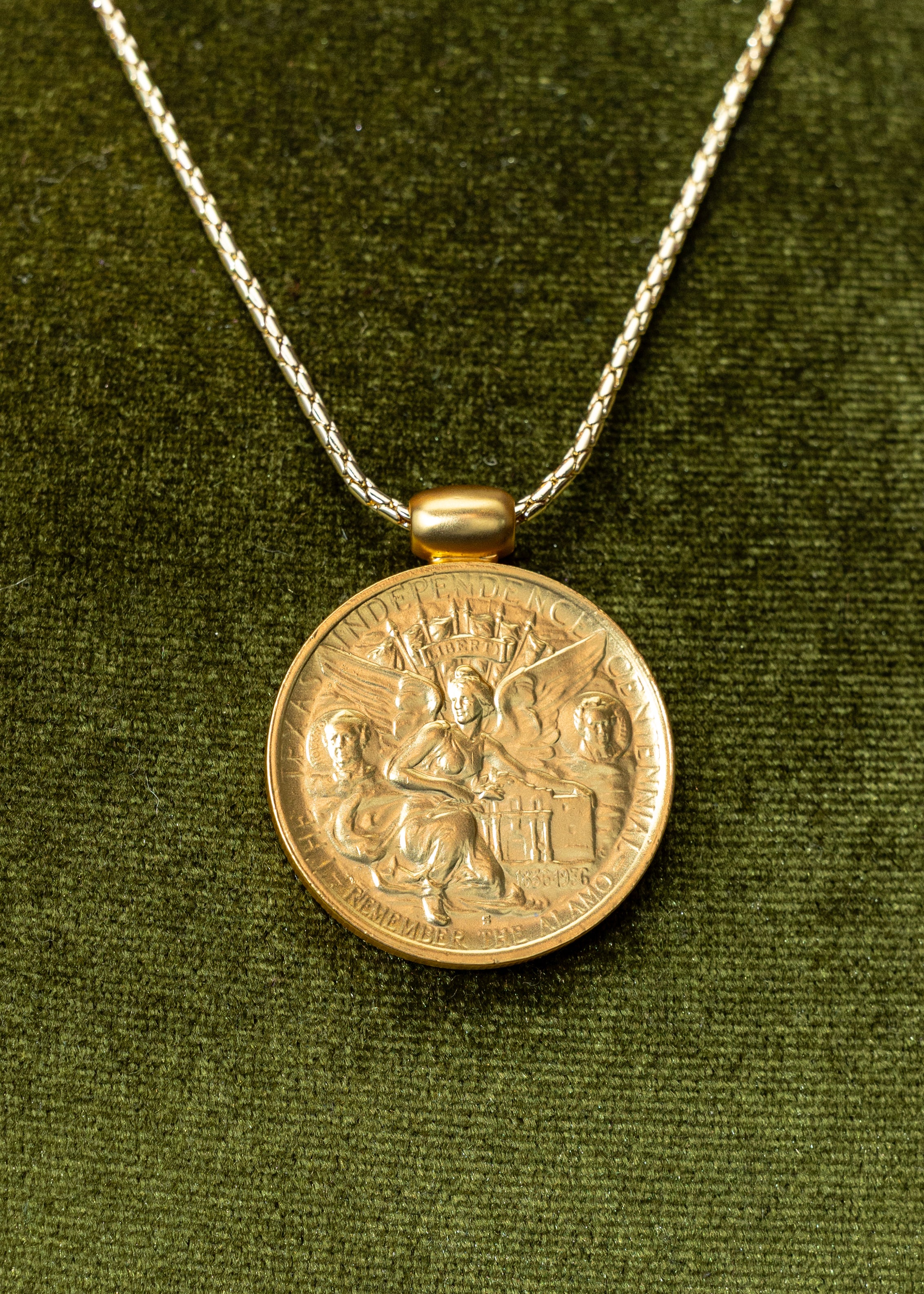 Golden Talisman Coin Pendant Necklace