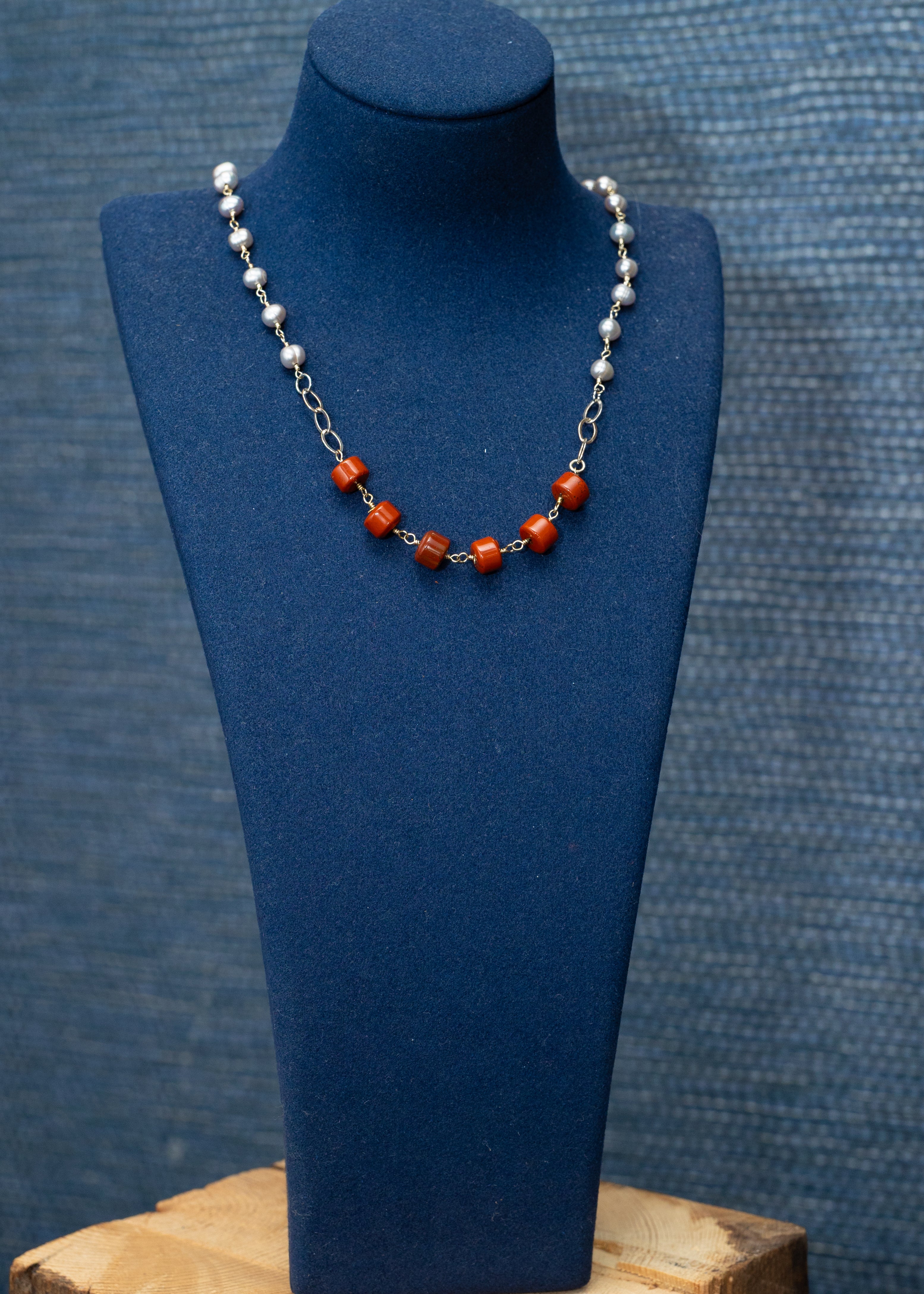 Modern Coral Bead Necklace