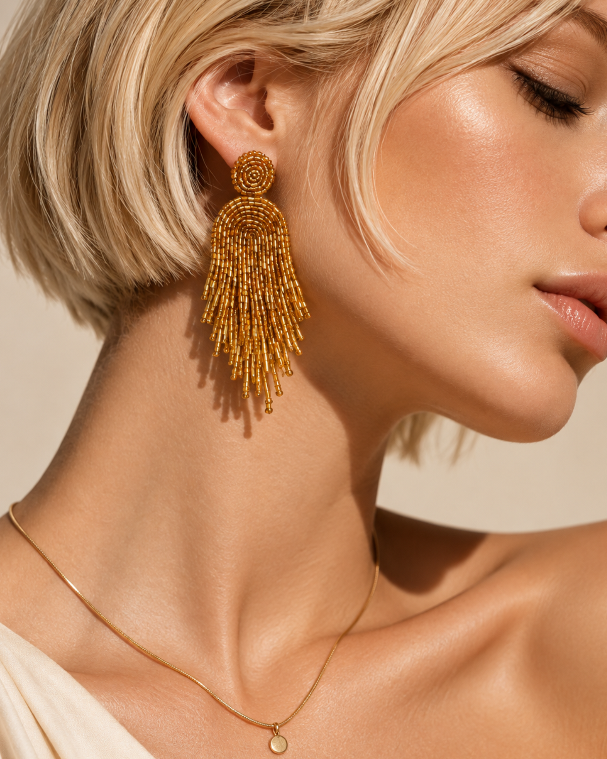 Celeste Beaded Fringe Earrings