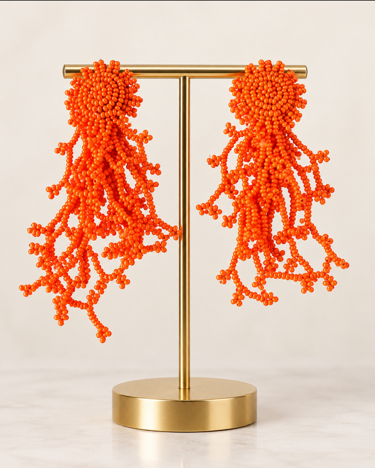 Sun-Kissed Coral Statement Earrings