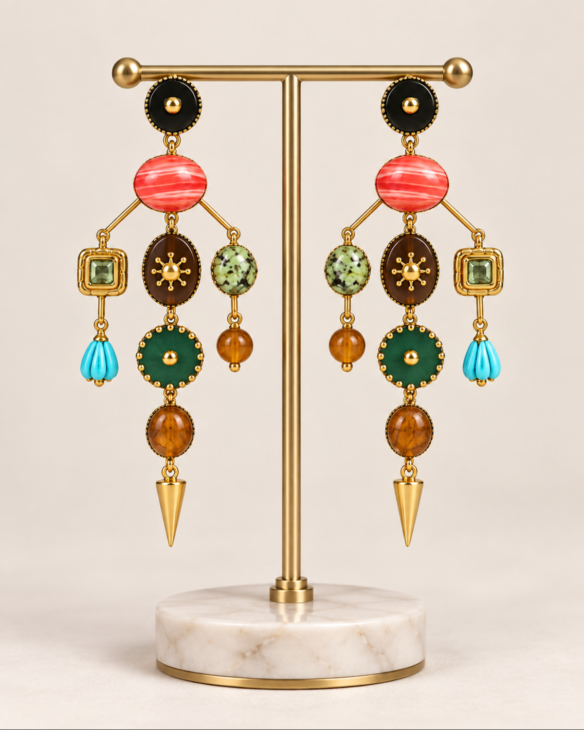 The Art of Color – Genuine Gemstone Statement Earrings