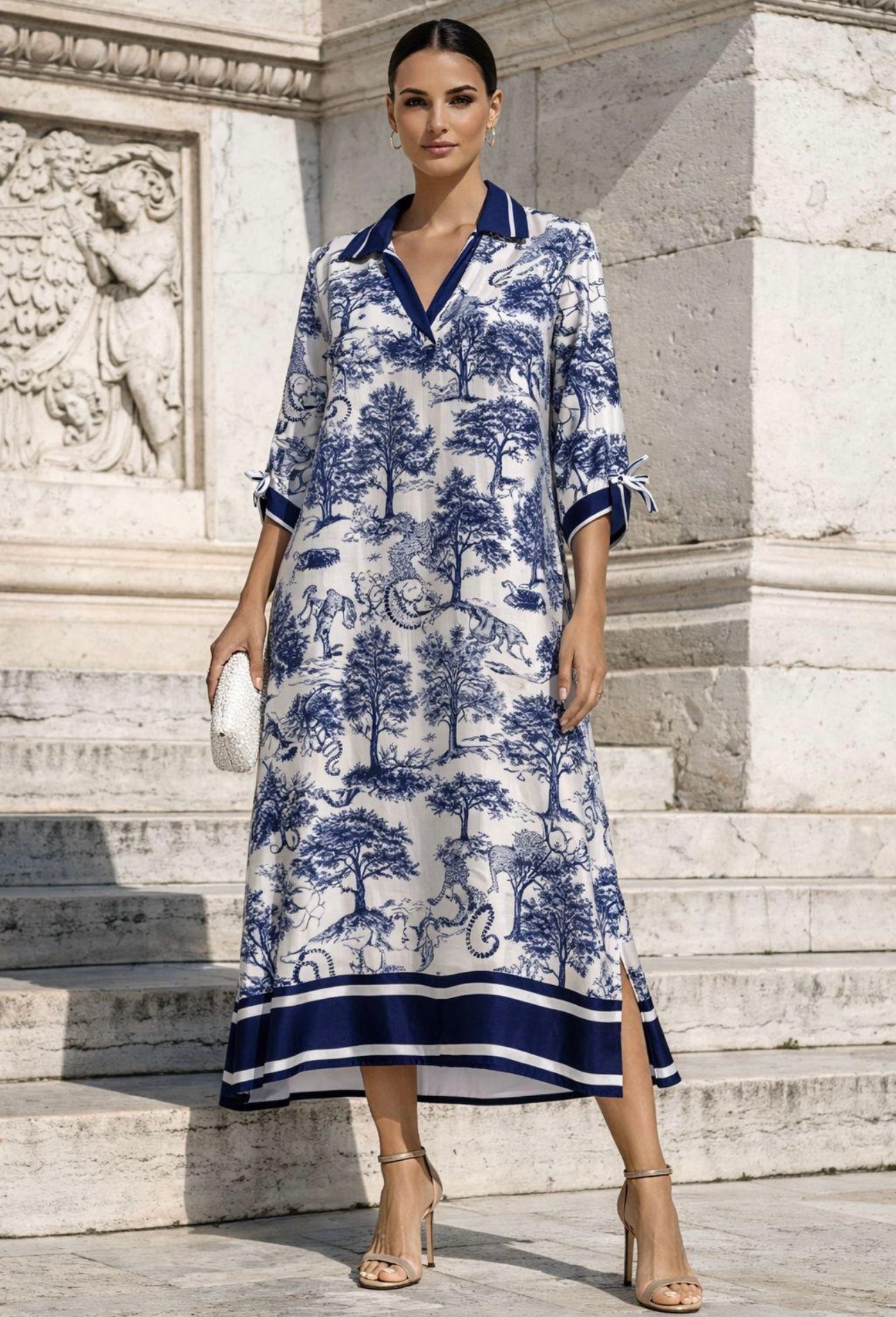 Toile Print Midi Dress