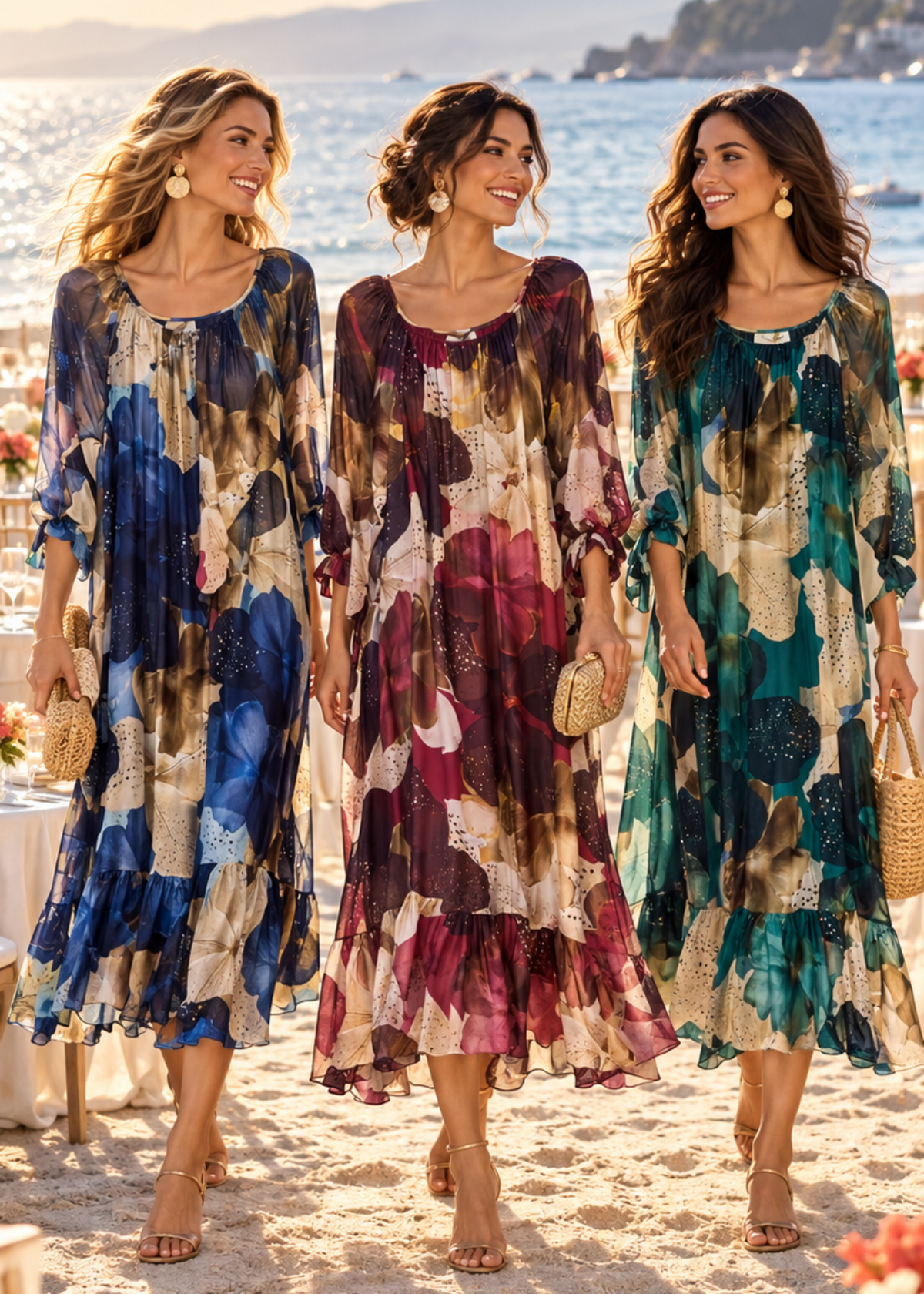 Watercolor Bloom Caftan Dress