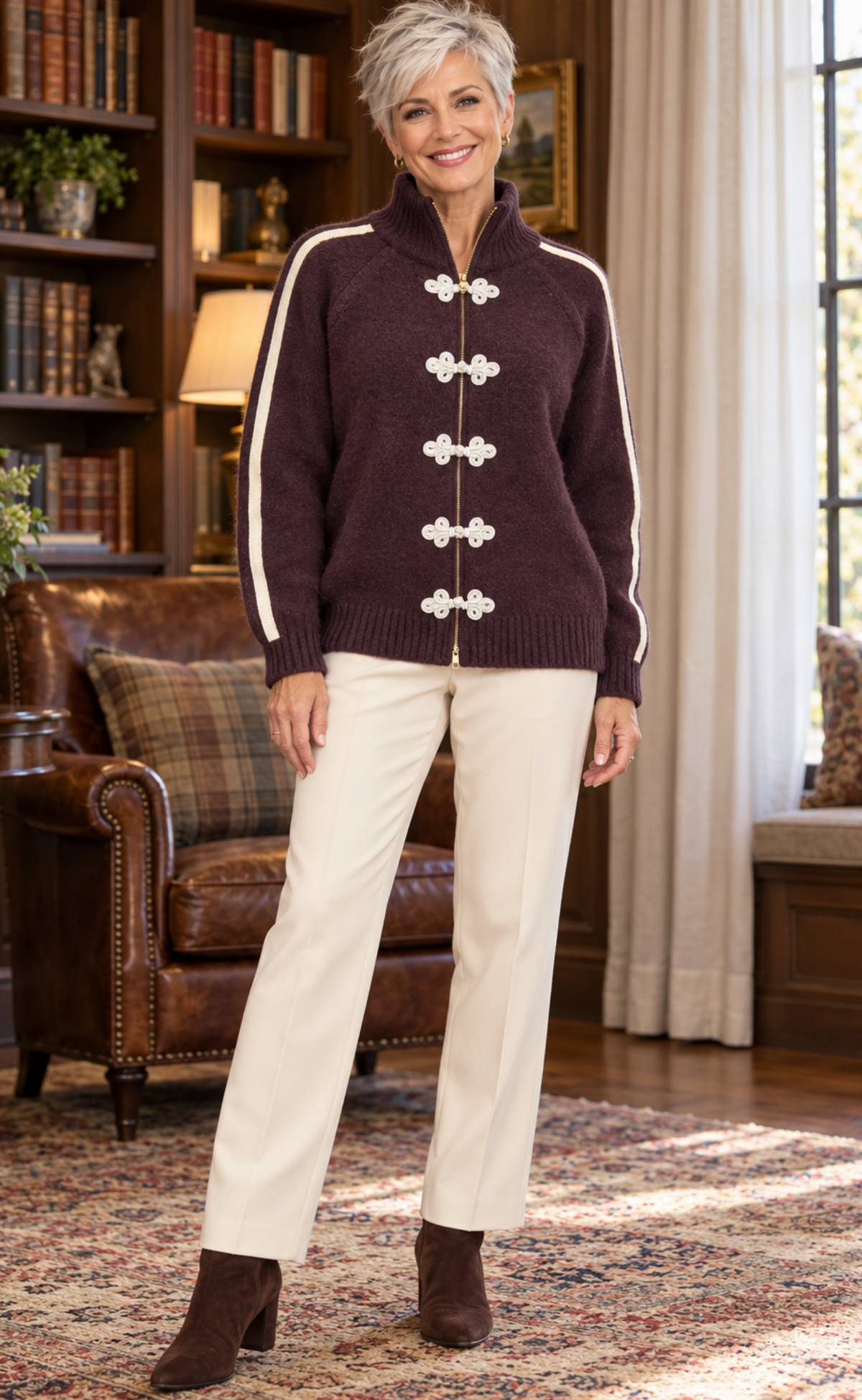 The St. Moritz Braided-Detail Sweater Jacket