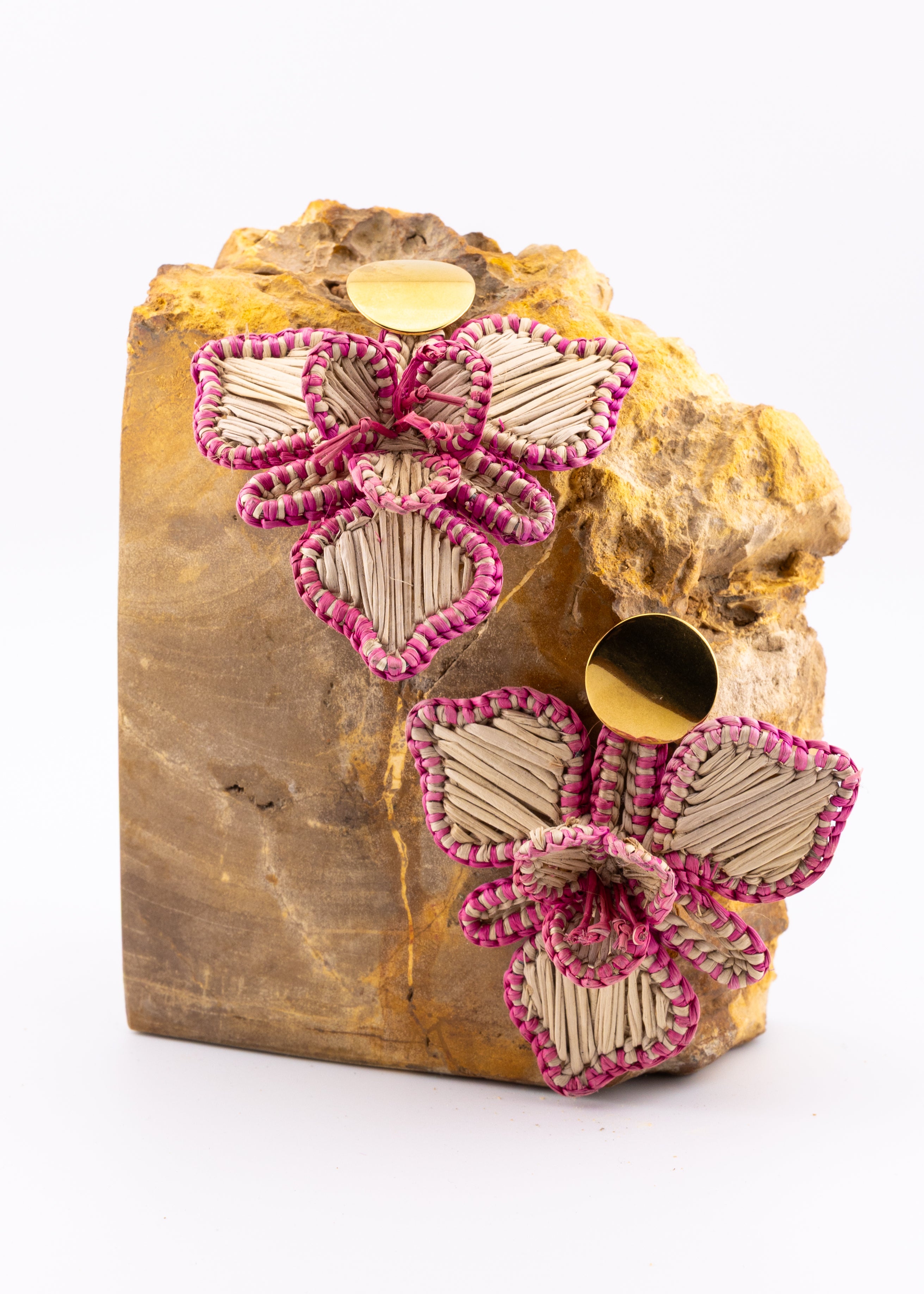 Woven Petal Statement Earrings