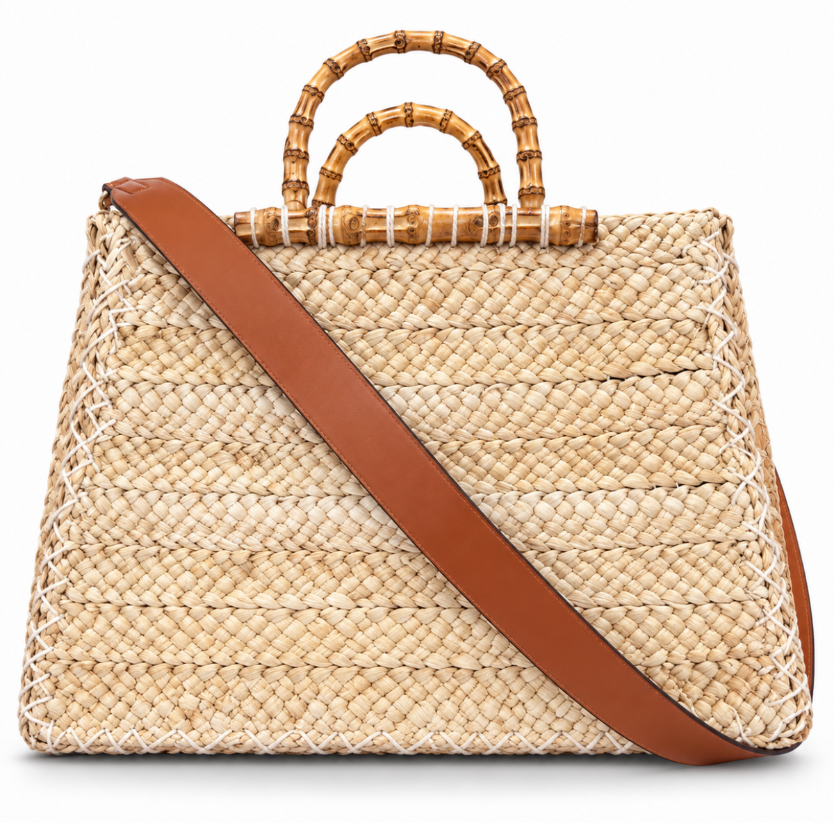 La Dolce Vita Flamingo Fete Italian Staw Tote/Crossbody