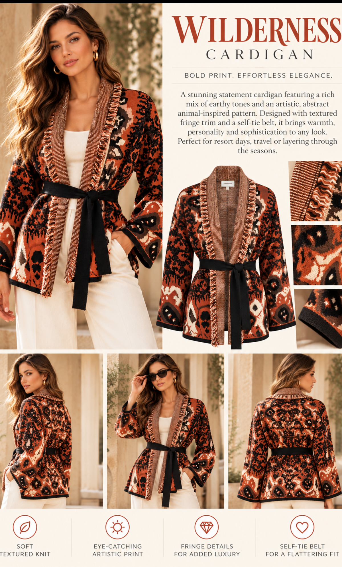 Wilderness Italian Belted Cardigan