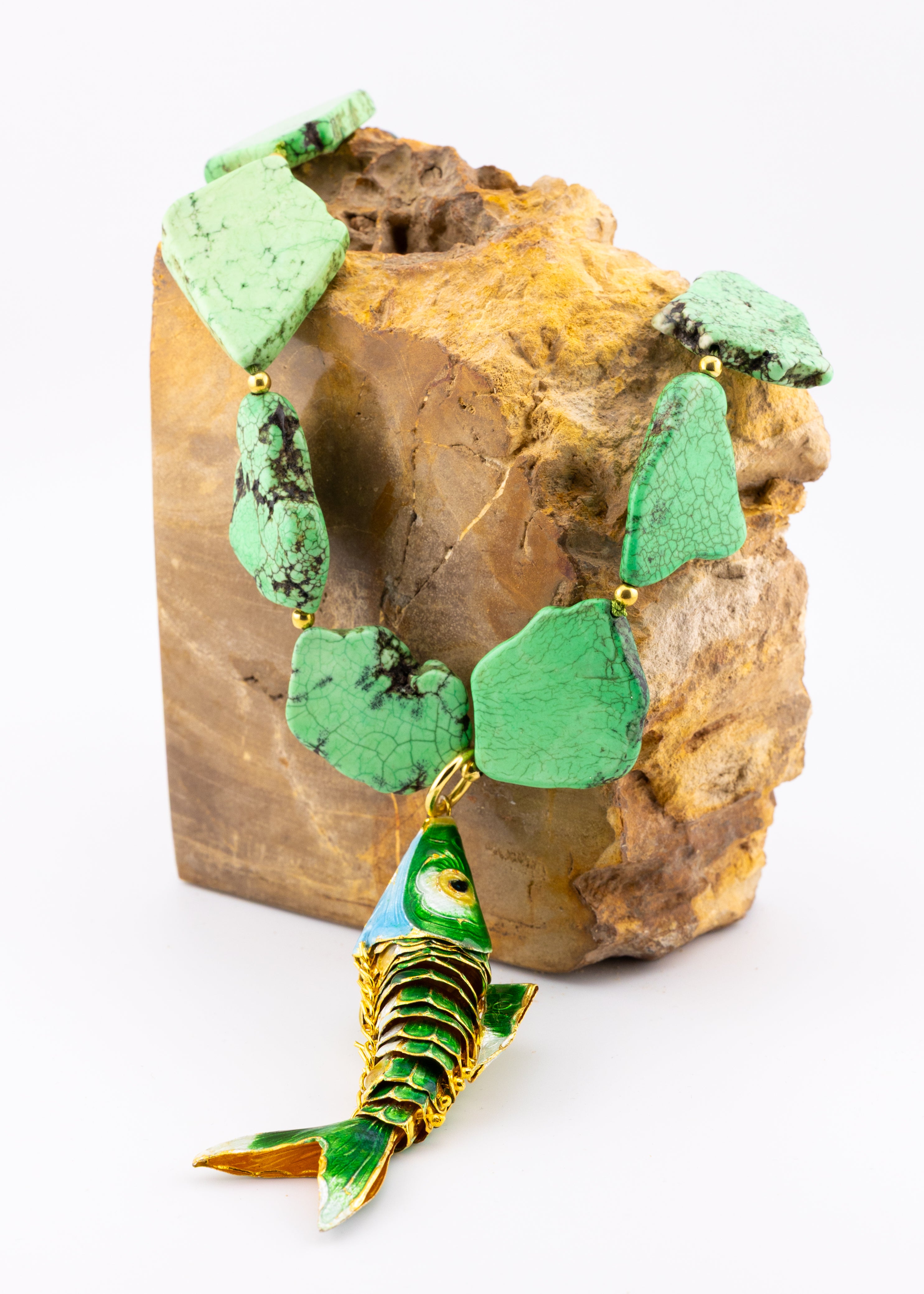 Turquoise Fish Statement Necklace
