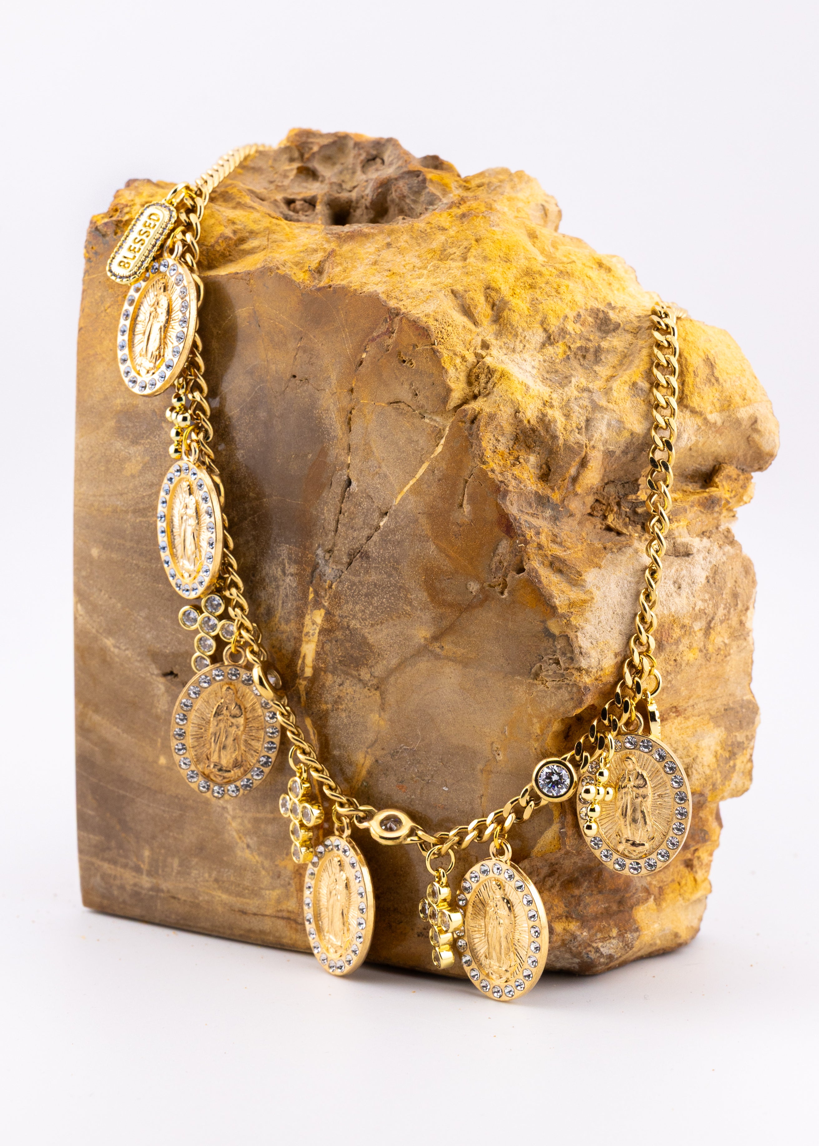 Golden Medallion Charm Necklace