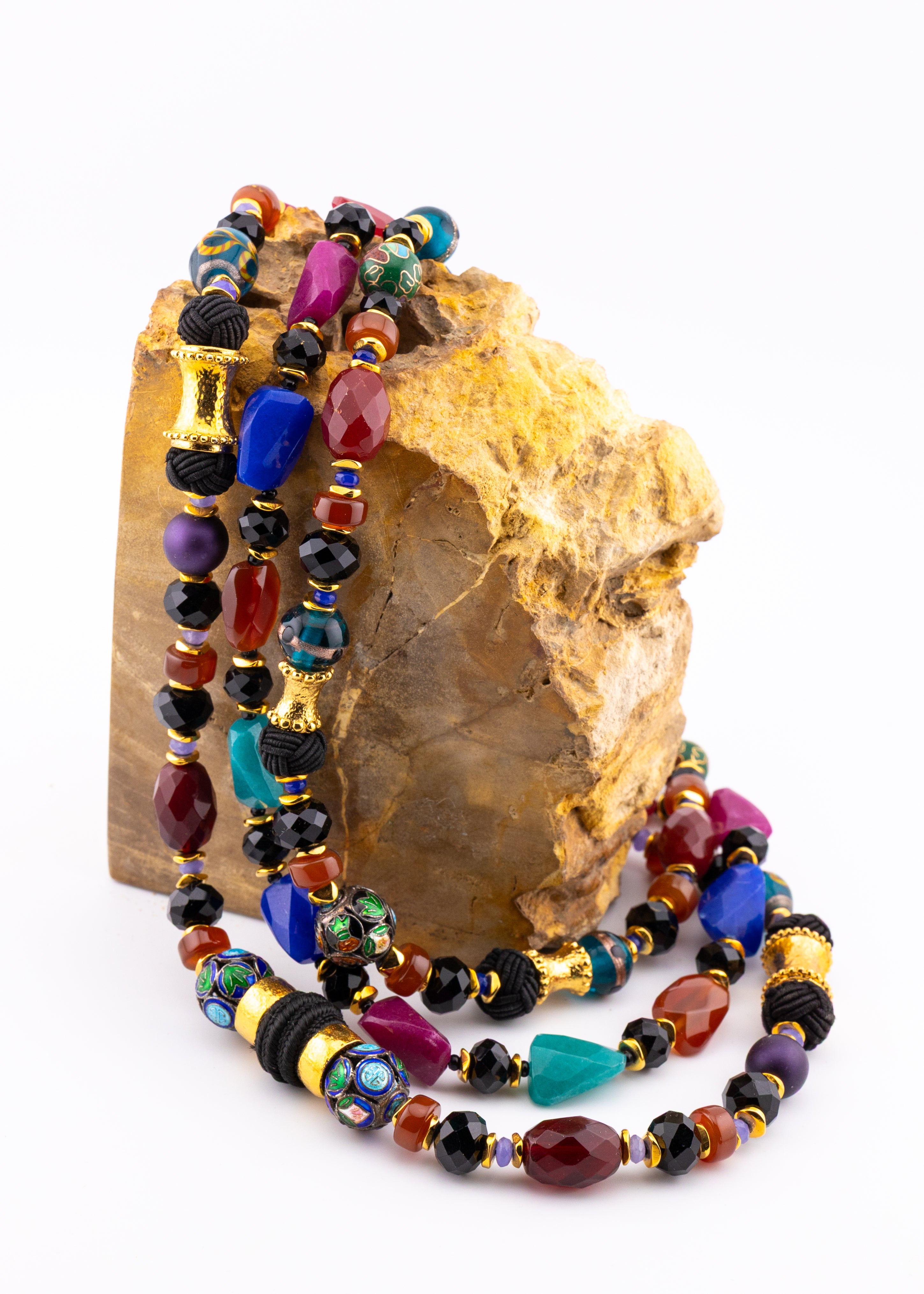 Multi-Stone Artisan Beaded Necklace