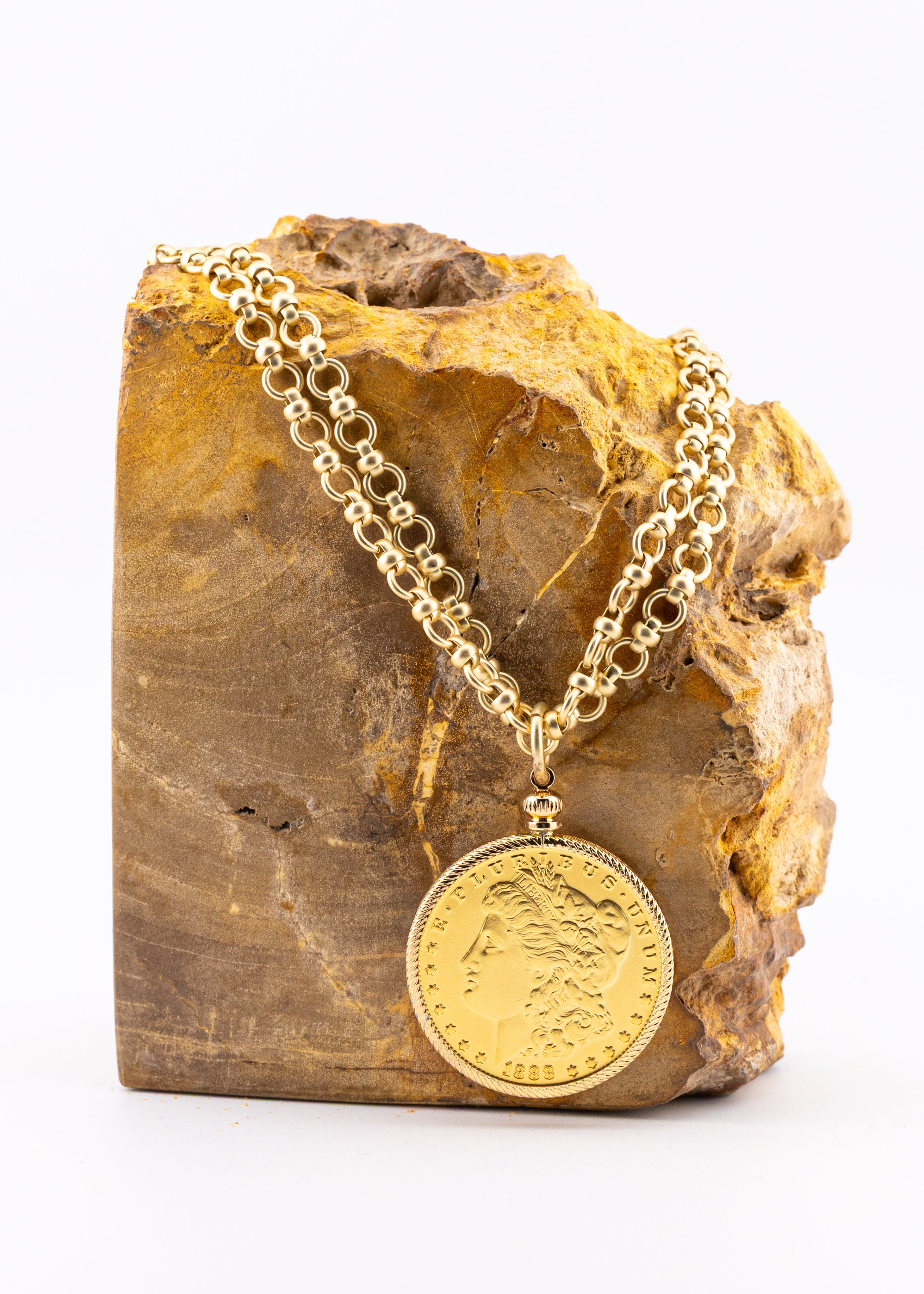 Gold Coin Medallion Necklace