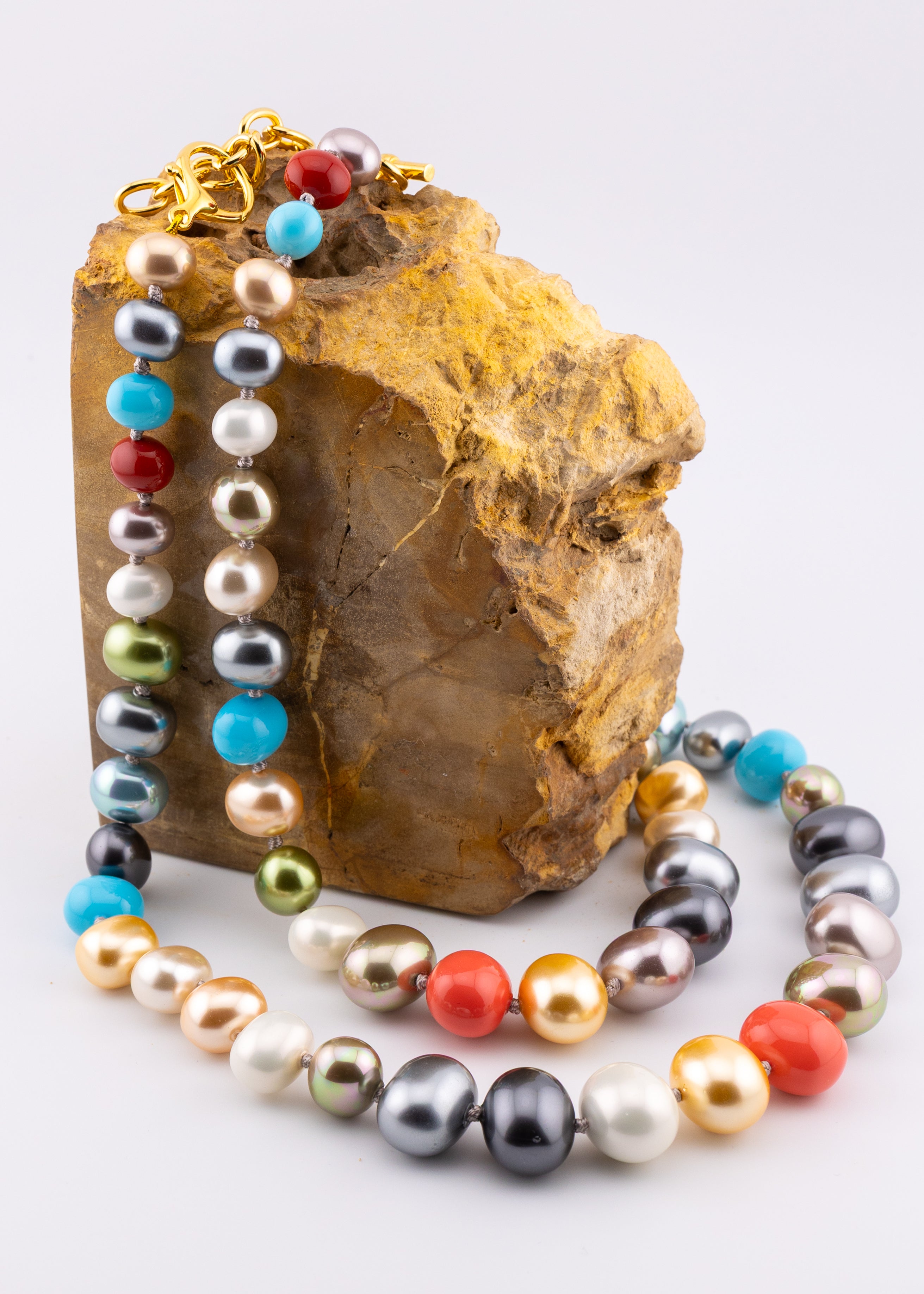 Oversized Statement Beaded Pearl Necklace