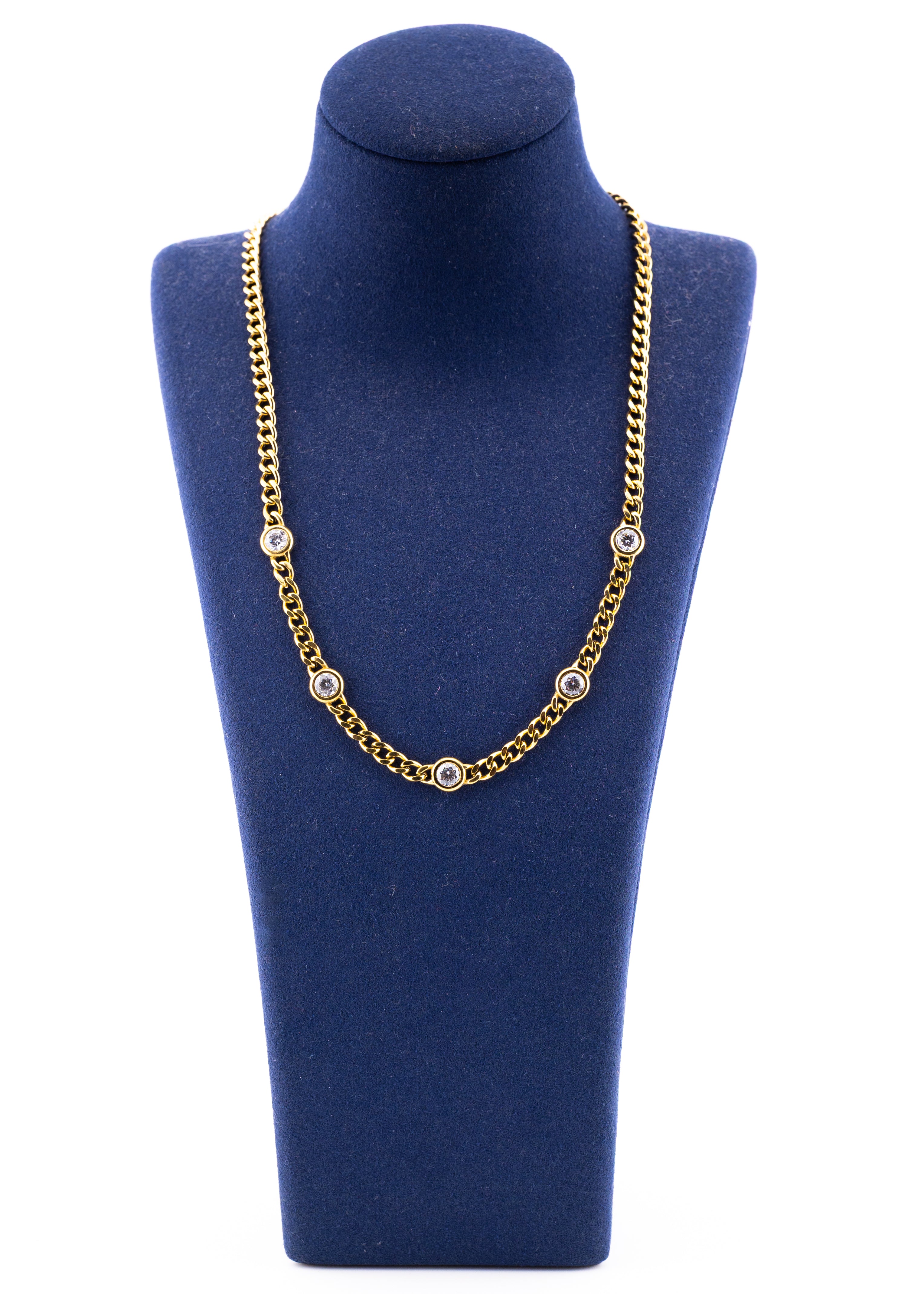 Gold Crystal Link Necklace
