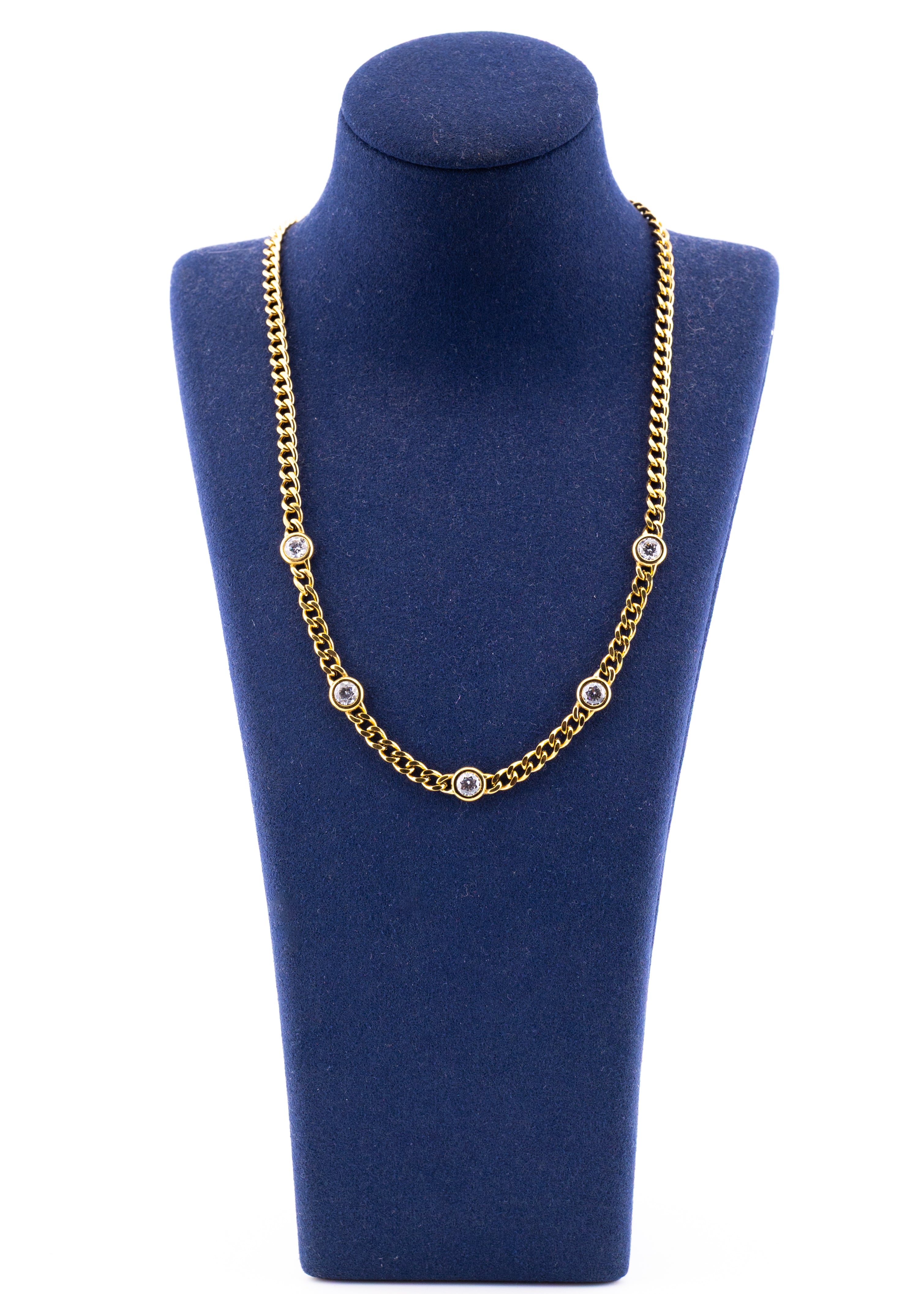 Gold Crystal Link Necklace