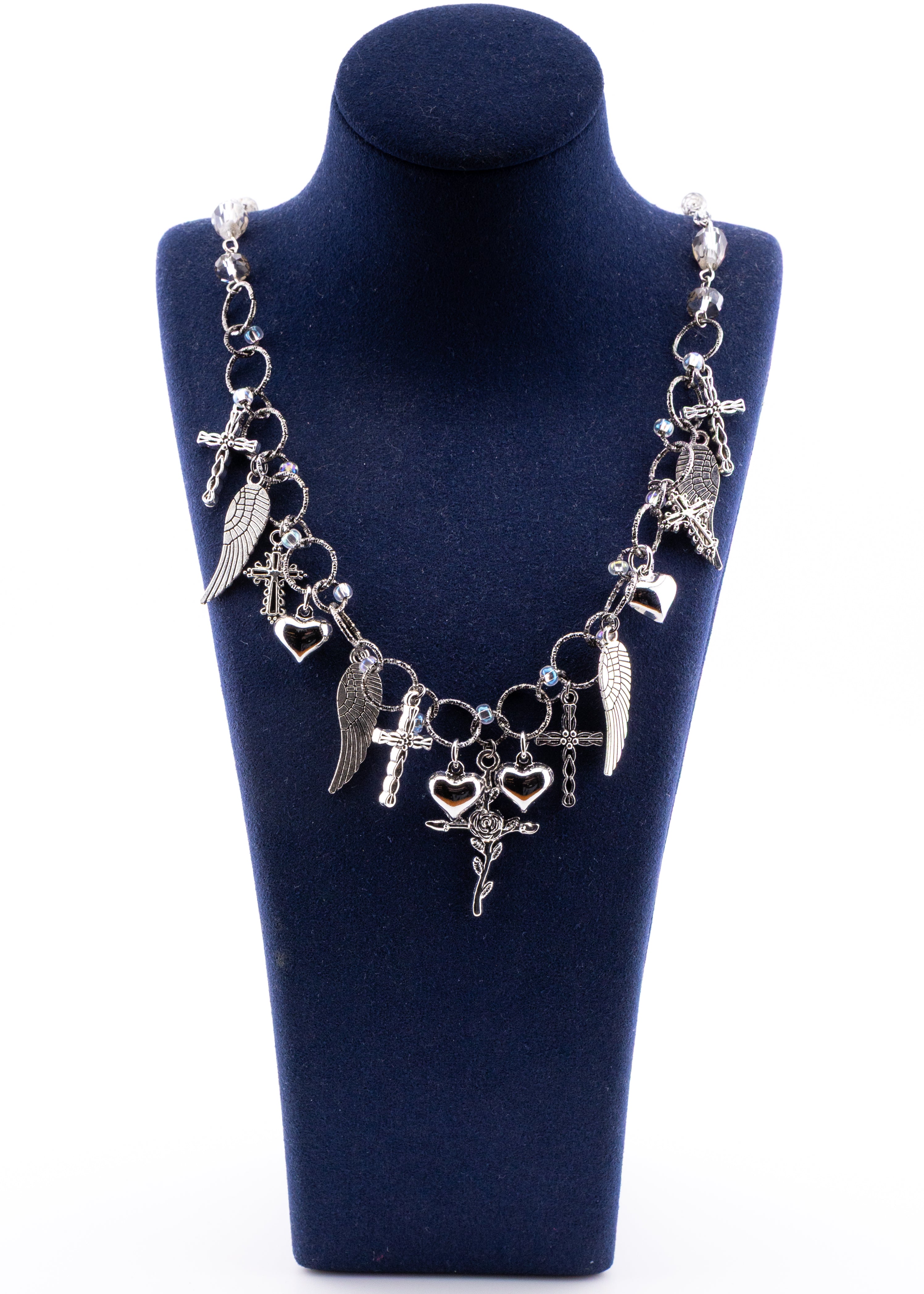 Silver Charm Cross Necklace