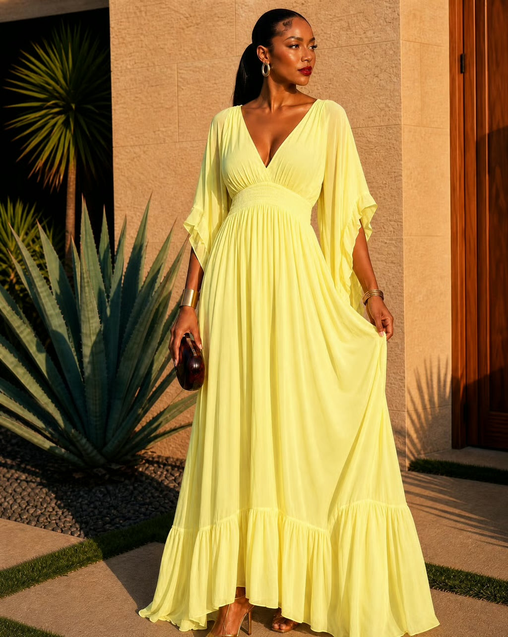 Solid maxi dress