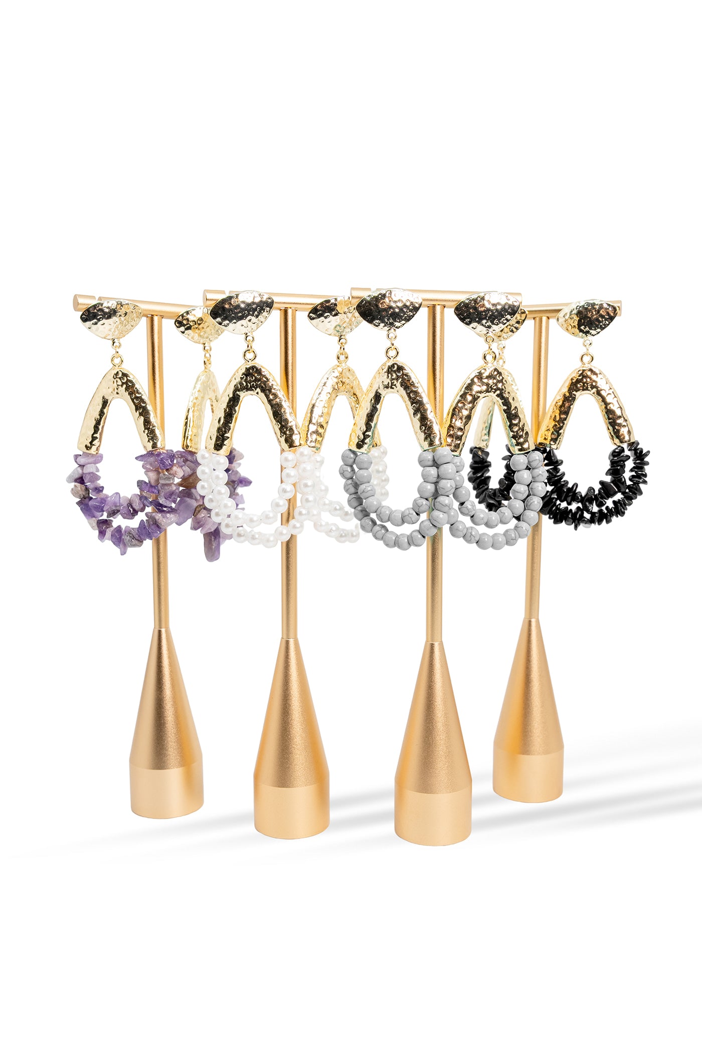 Amethyst Gemstone Hoop Earrings
