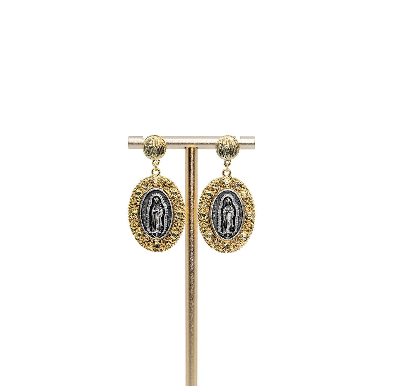Saint Medallion Drop Earrings