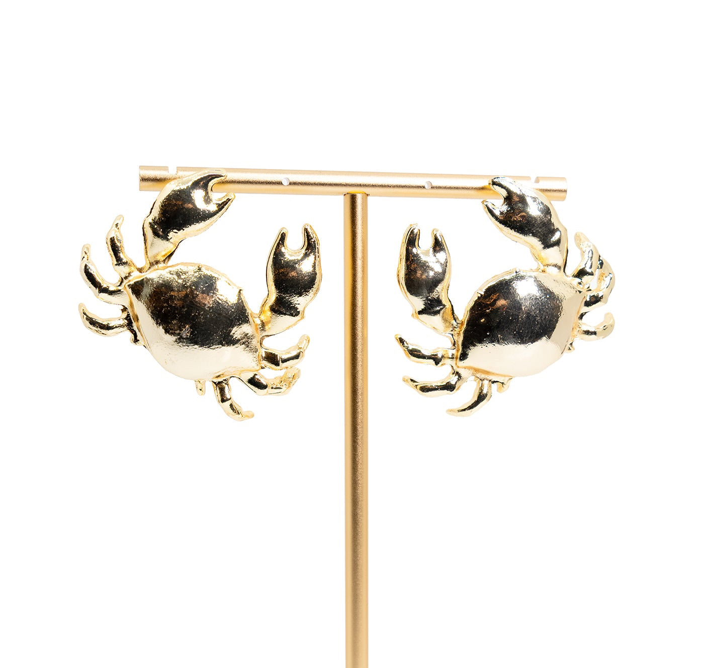 Golden Cancer Crab Earrings