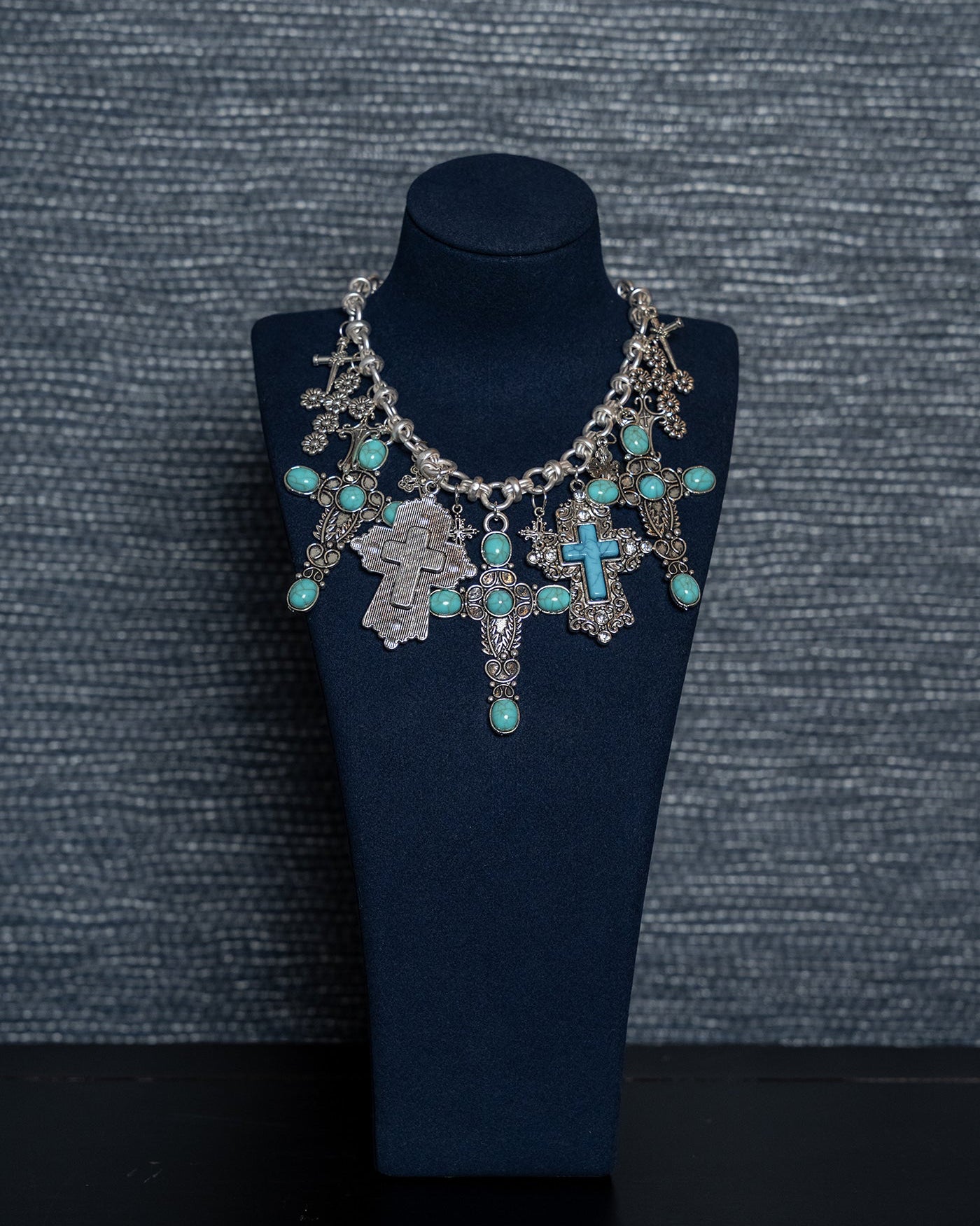 Turquoise Cross Relic Necklace