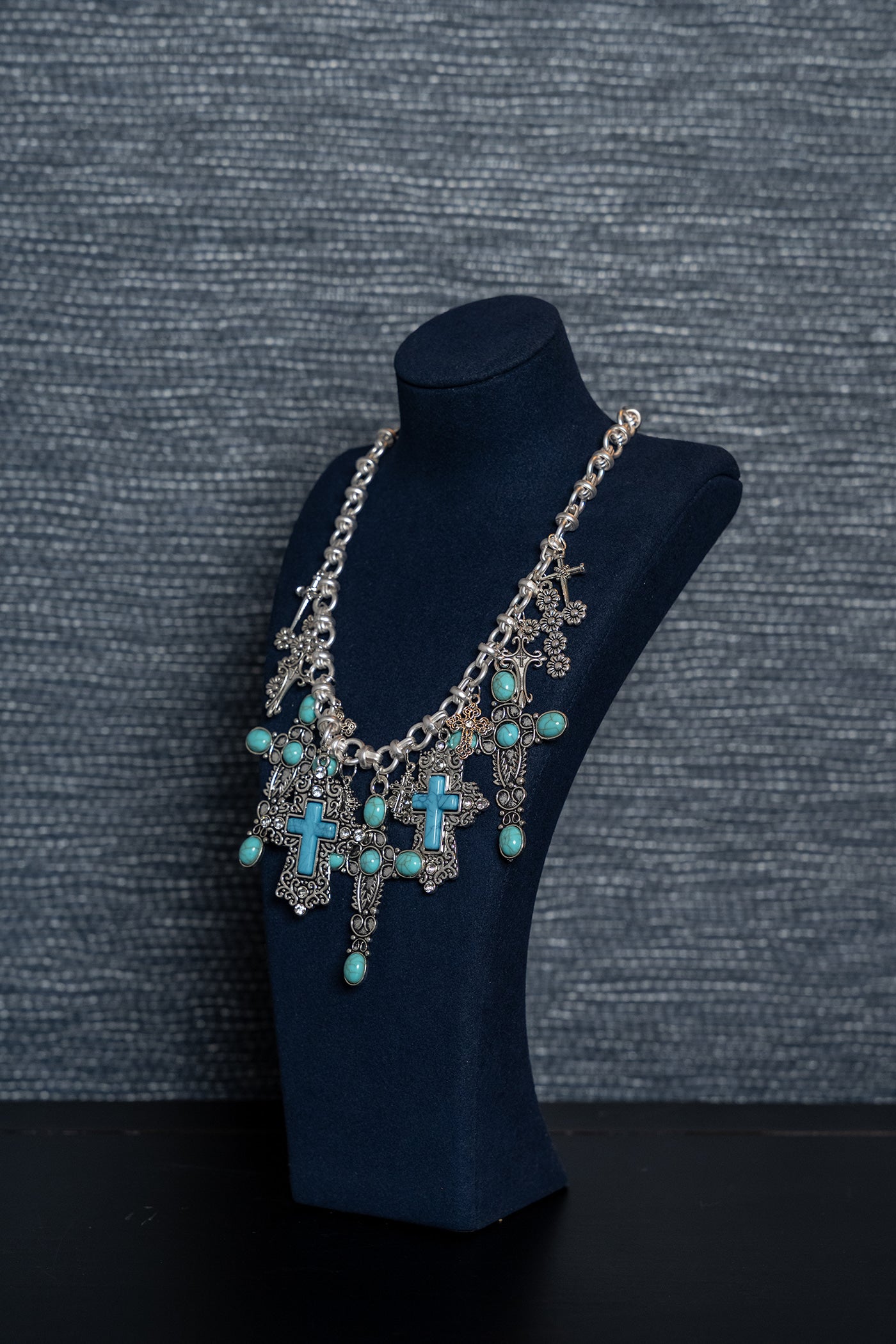 Turquoise Cross Relic Necklace