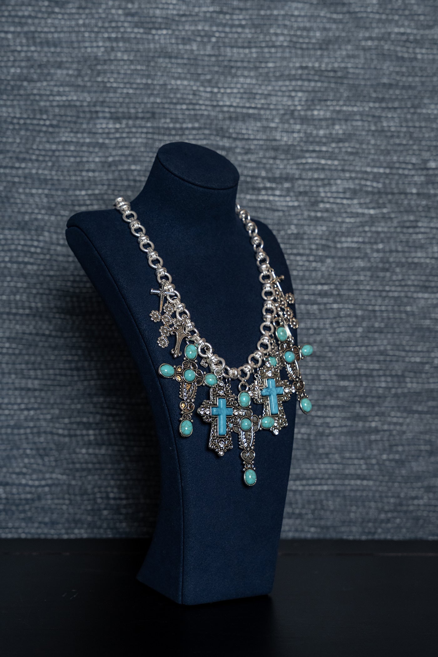 Turquoise Cross Relic Necklace