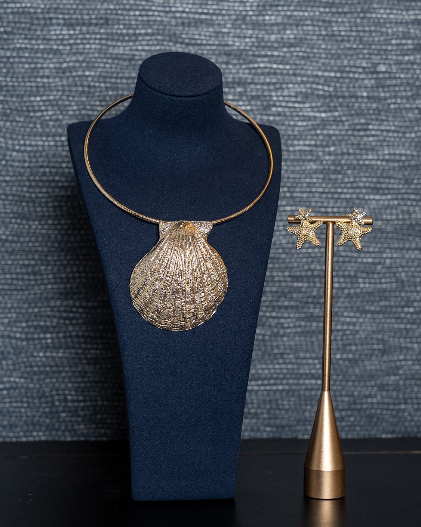 Golden Shell Statement Necklace