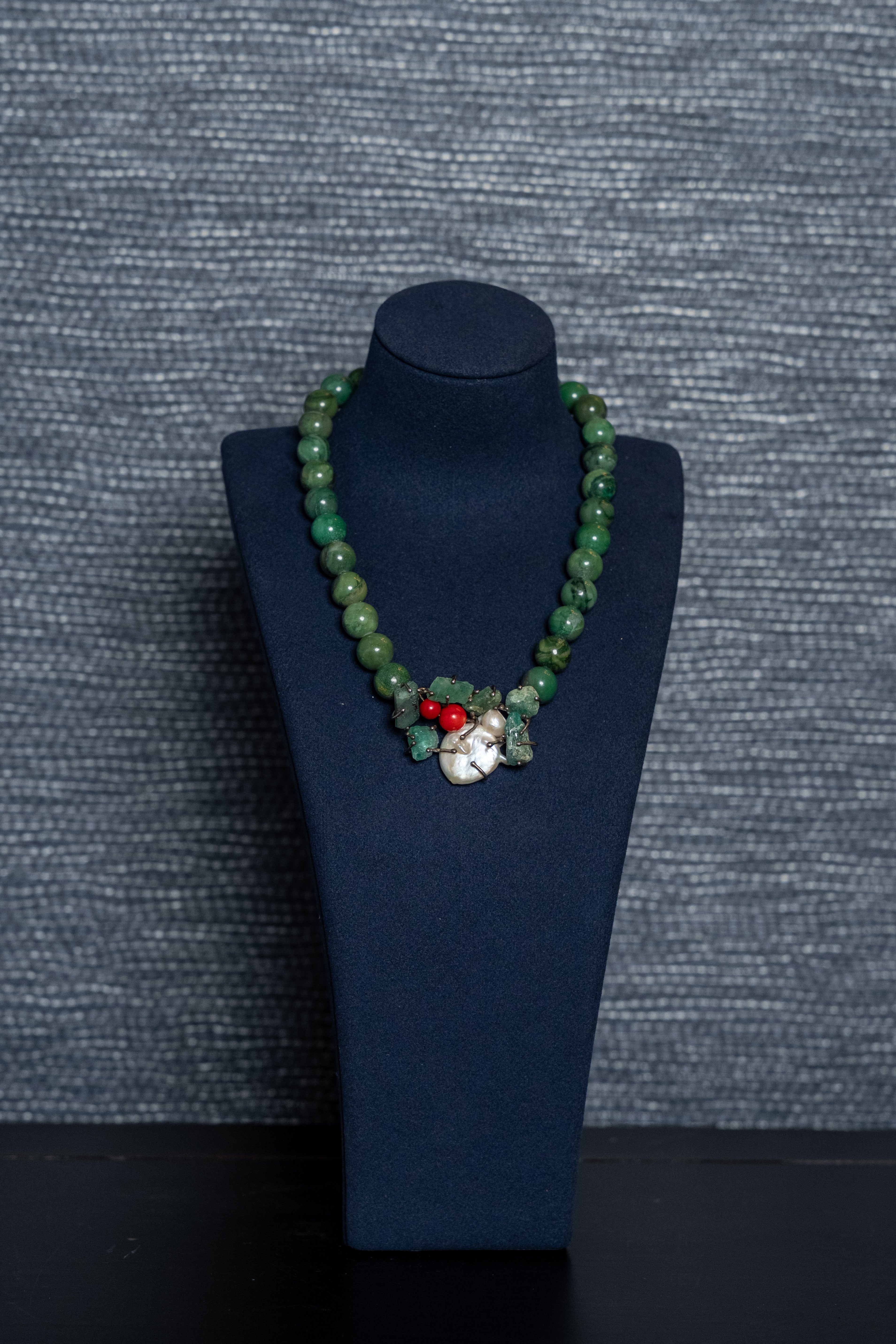 Verdant Jade Harmony Gemstone Emerald Necklace