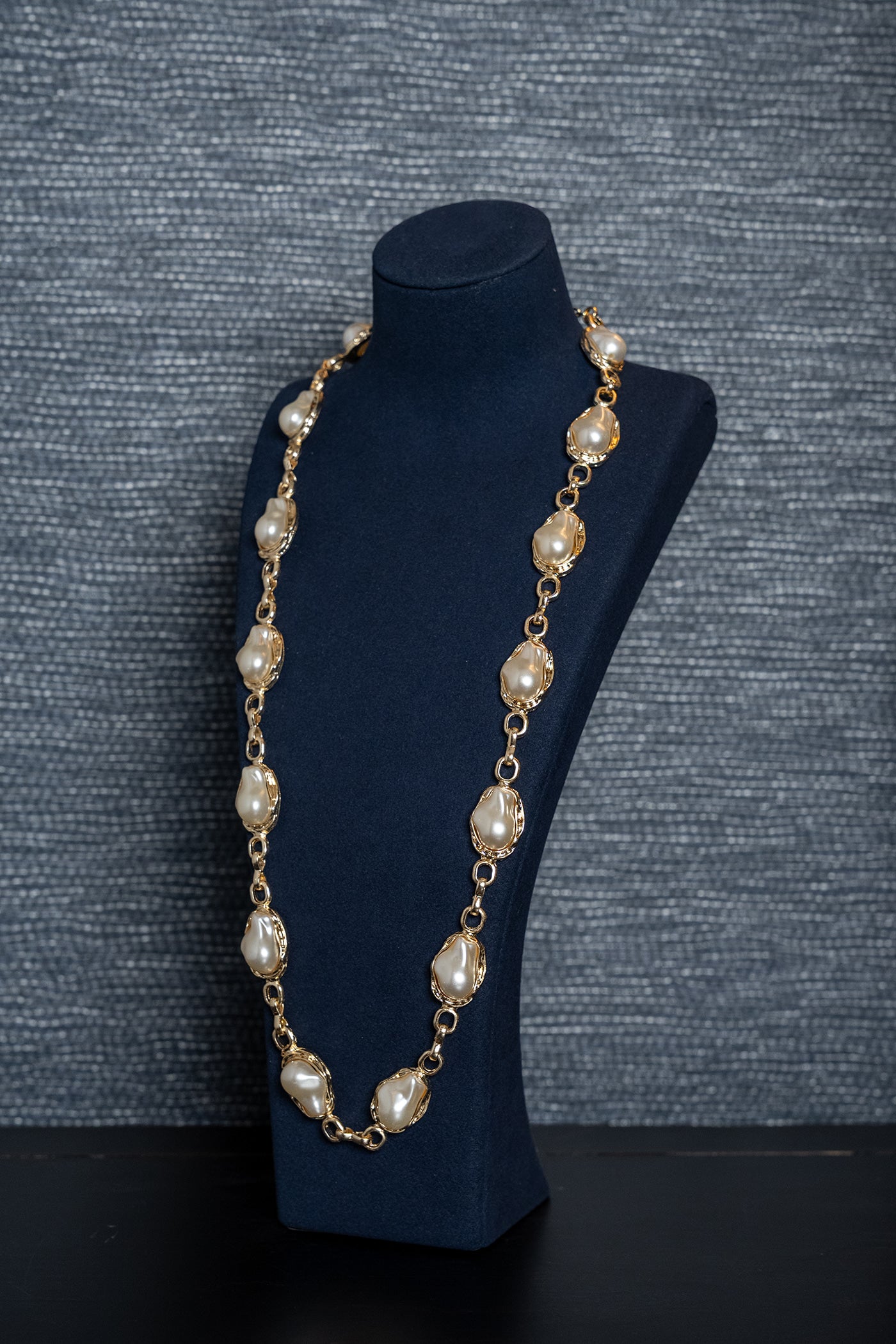 Golden Pearl Link Necklace