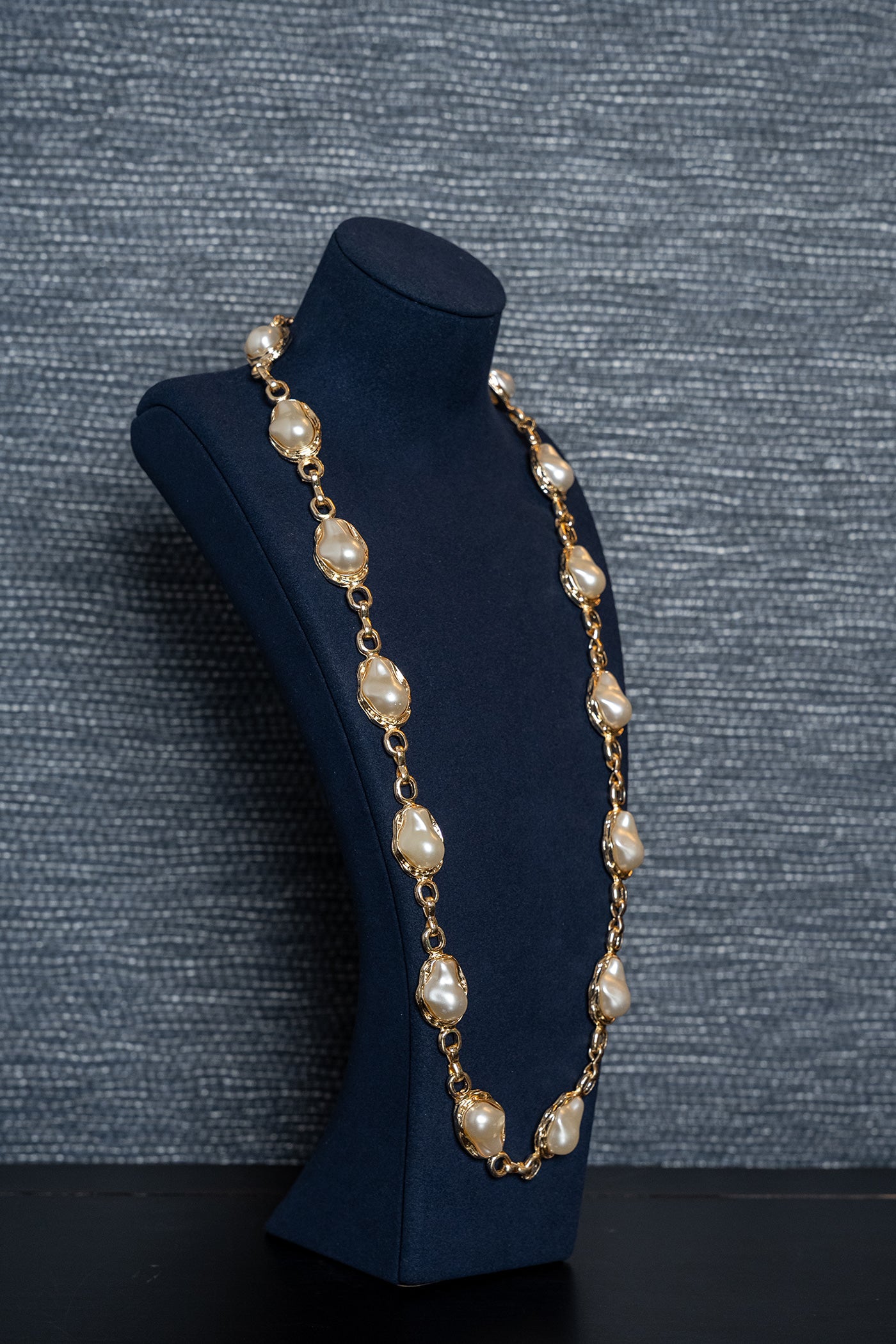 Golden Pearl Link Necklace