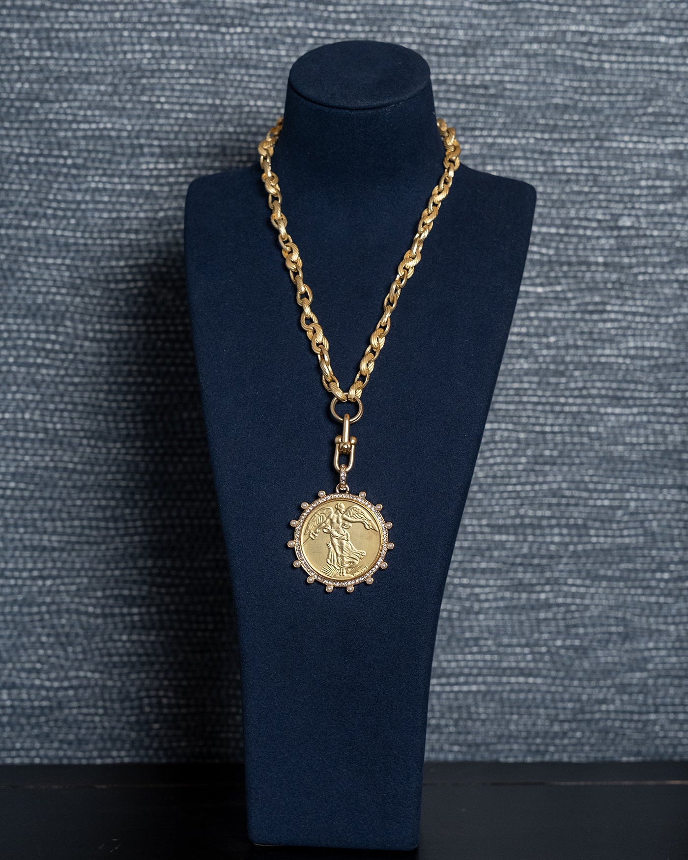 Golden Medallion Chain Necklace