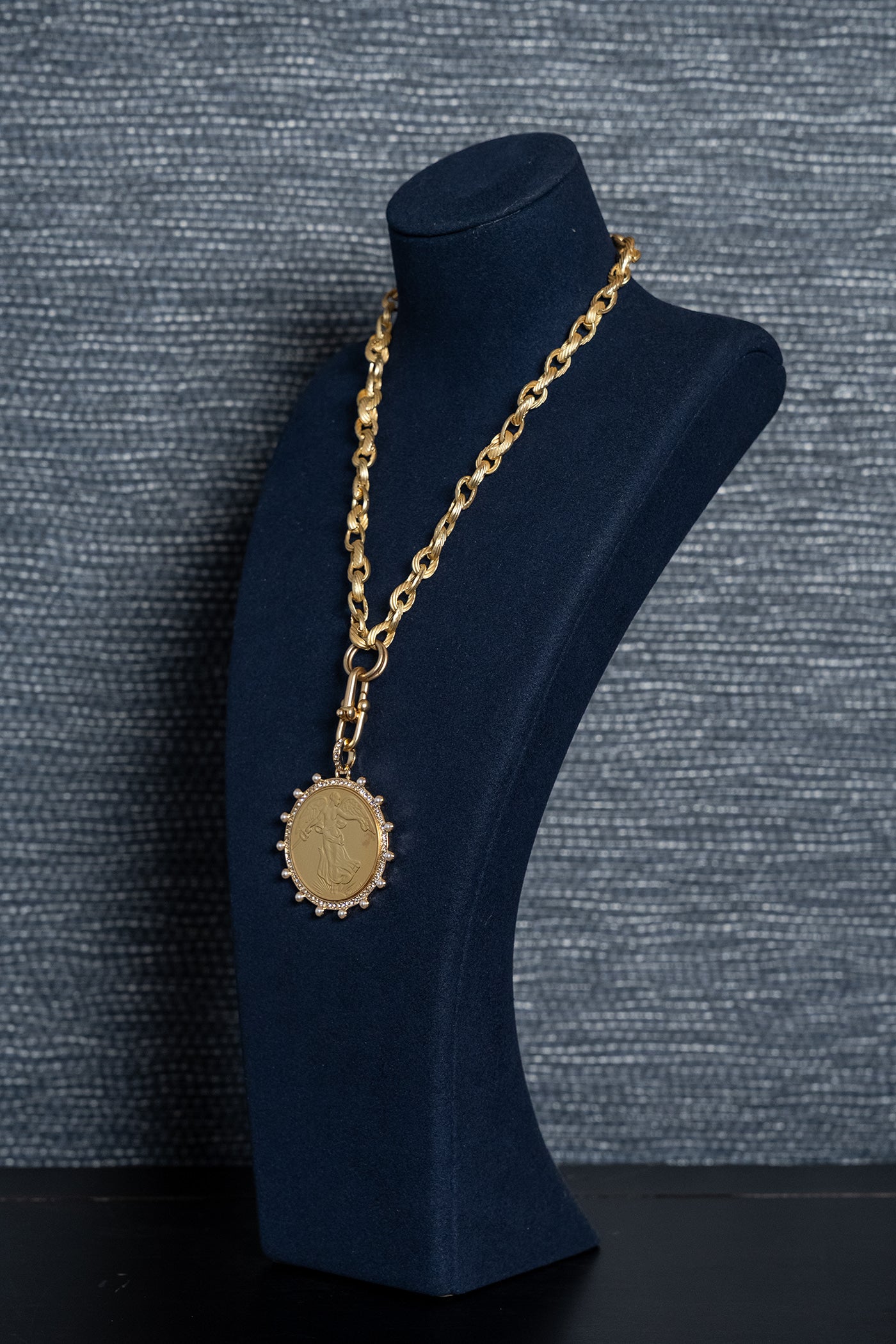 Golden Medallion Chain Necklace