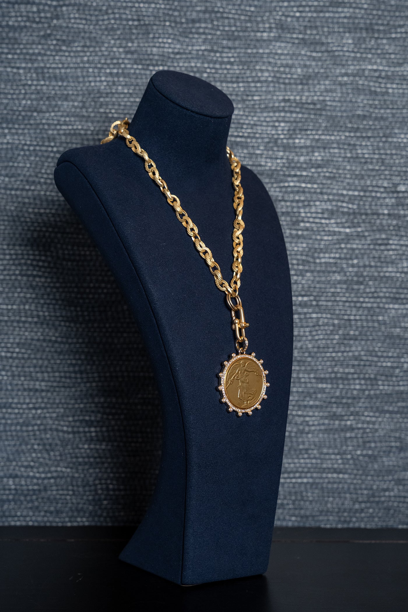 Golden Medallion Chain Necklace