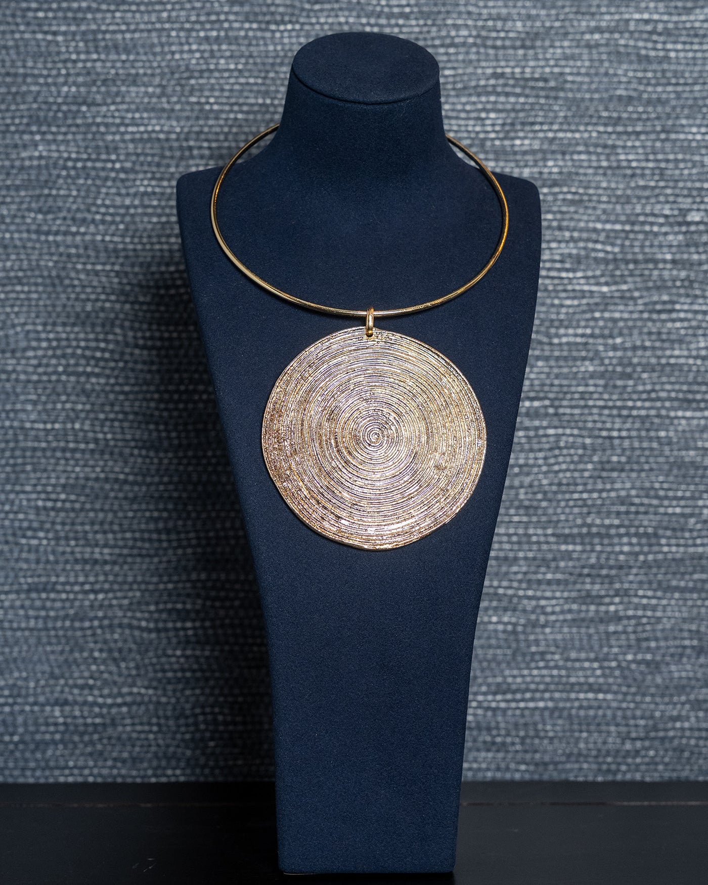 Golden Orbit Pendant Collar Necklace