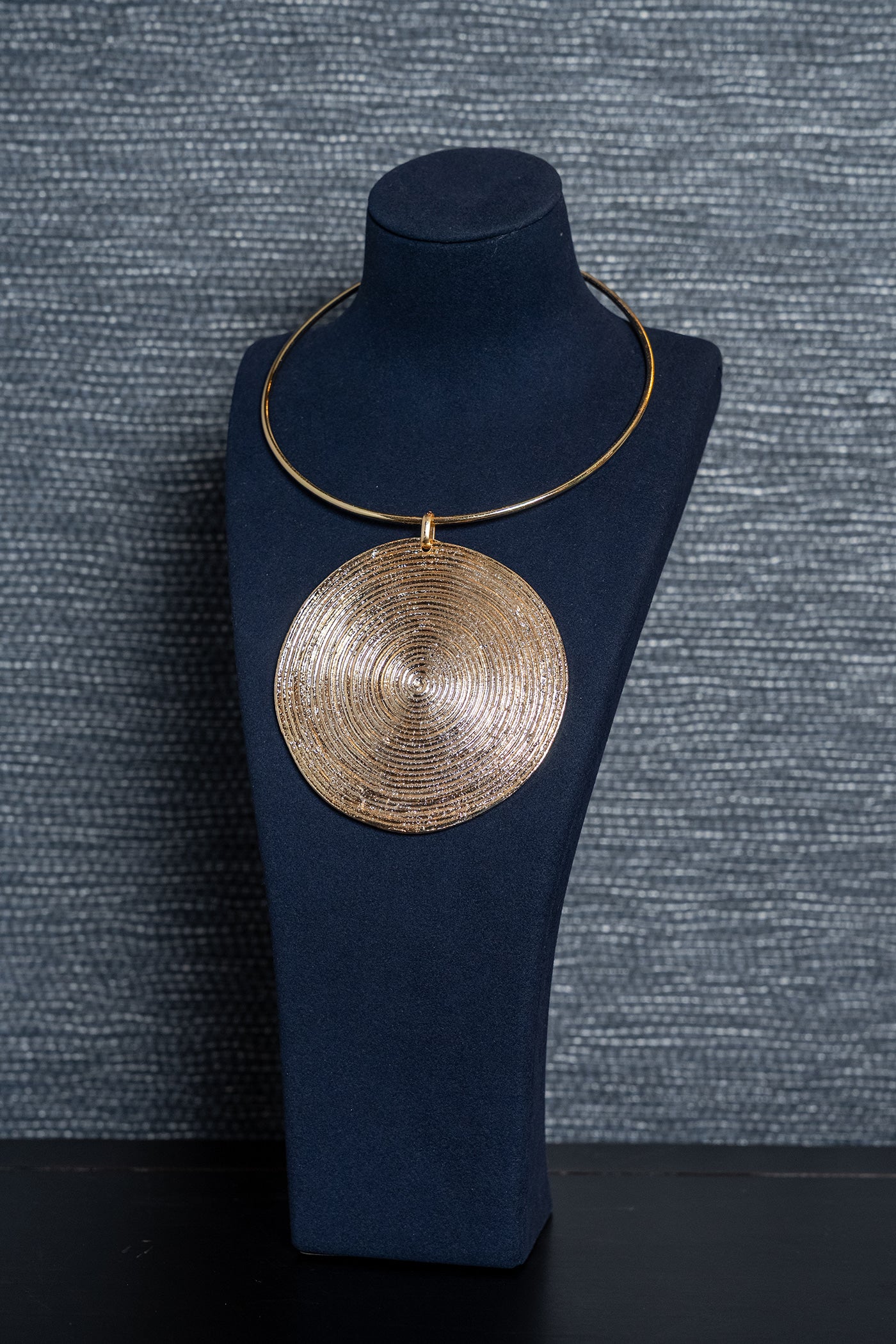 Golden Orbit Pendant Collar Necklace