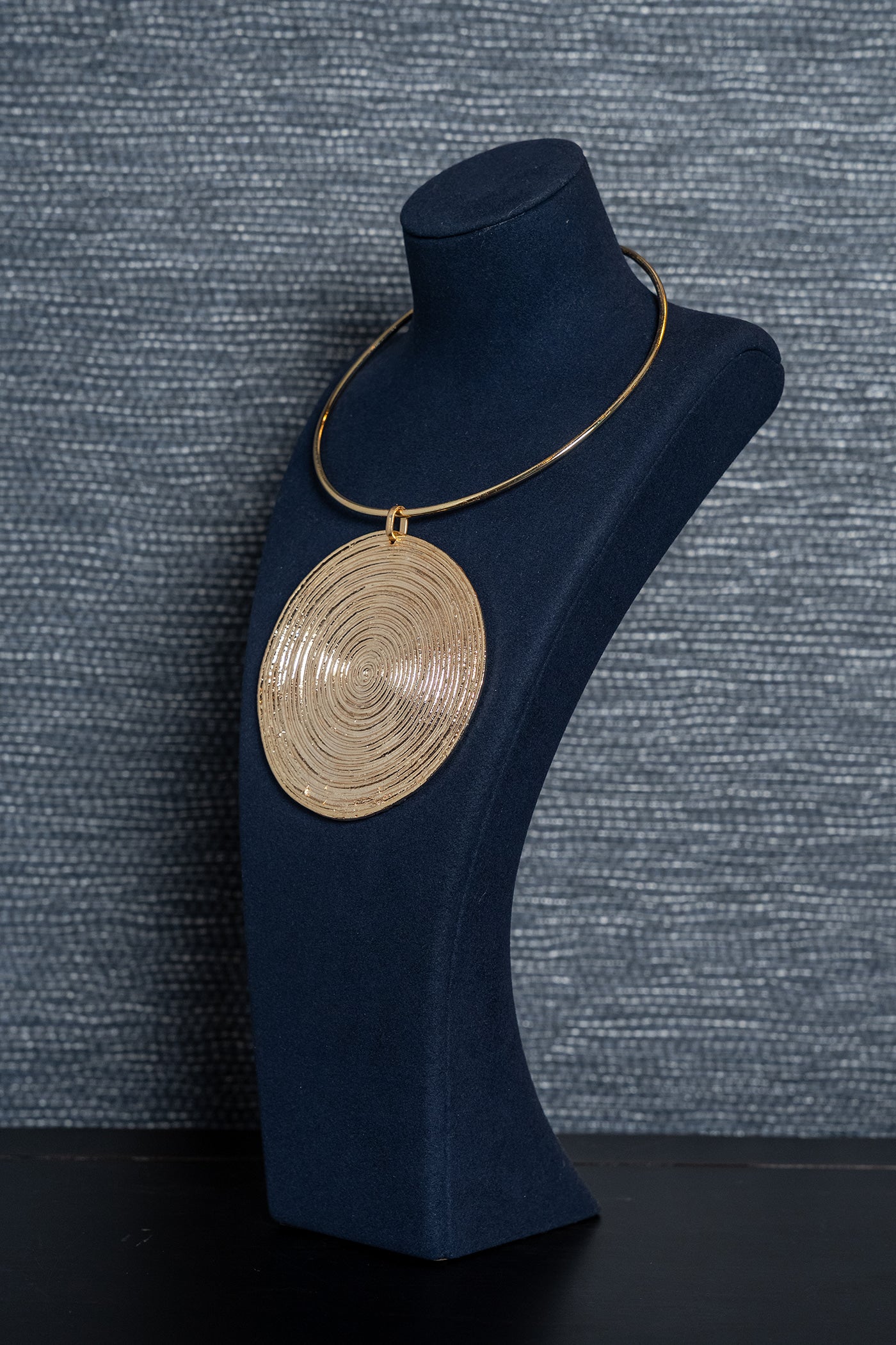 Golden Orbit Pendant Collar Necklace