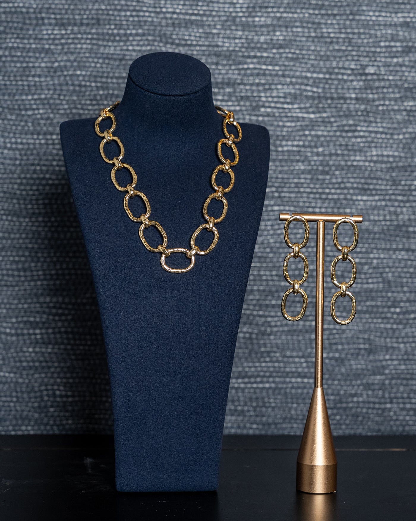 Golden Link Drop Earrings
