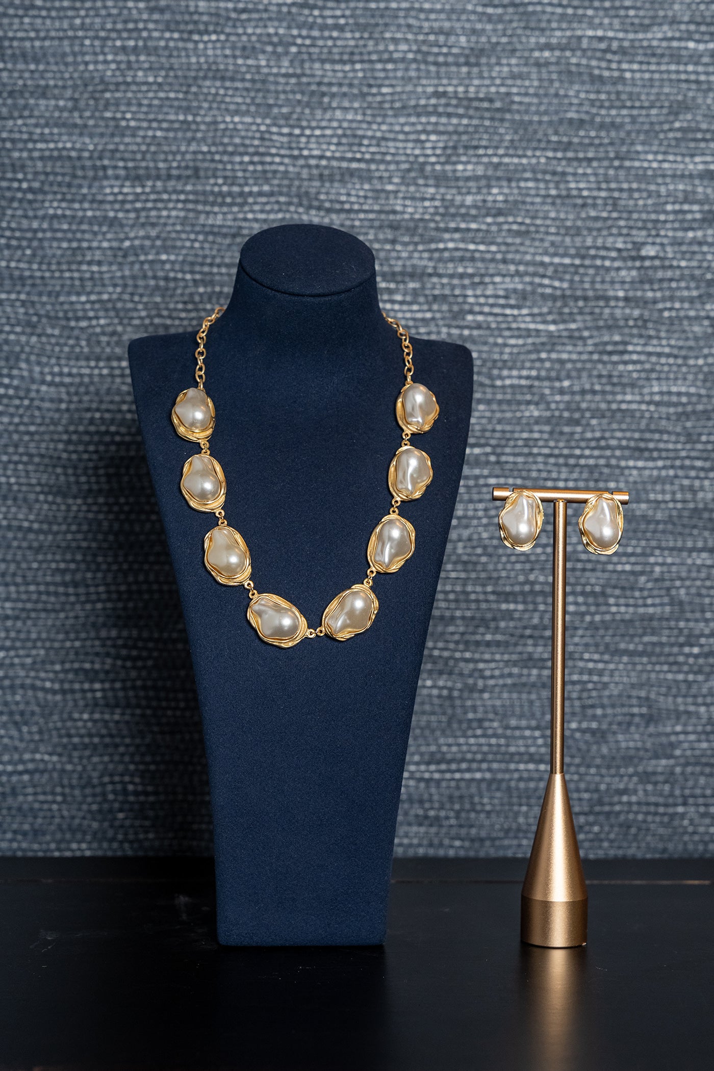 Golden Tides Baroque Pearl Drop Earrings