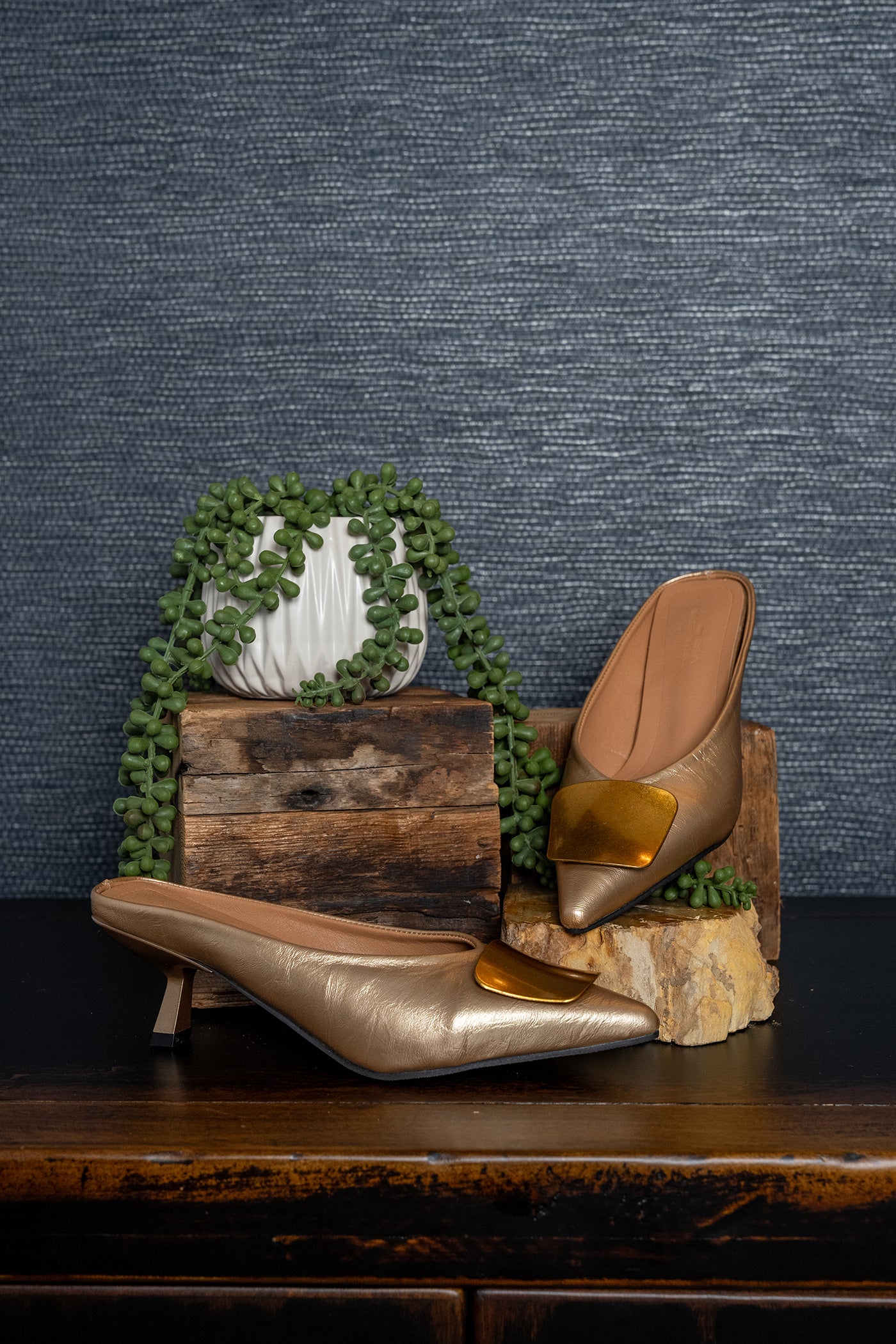 Golden Hour Pointed Mules