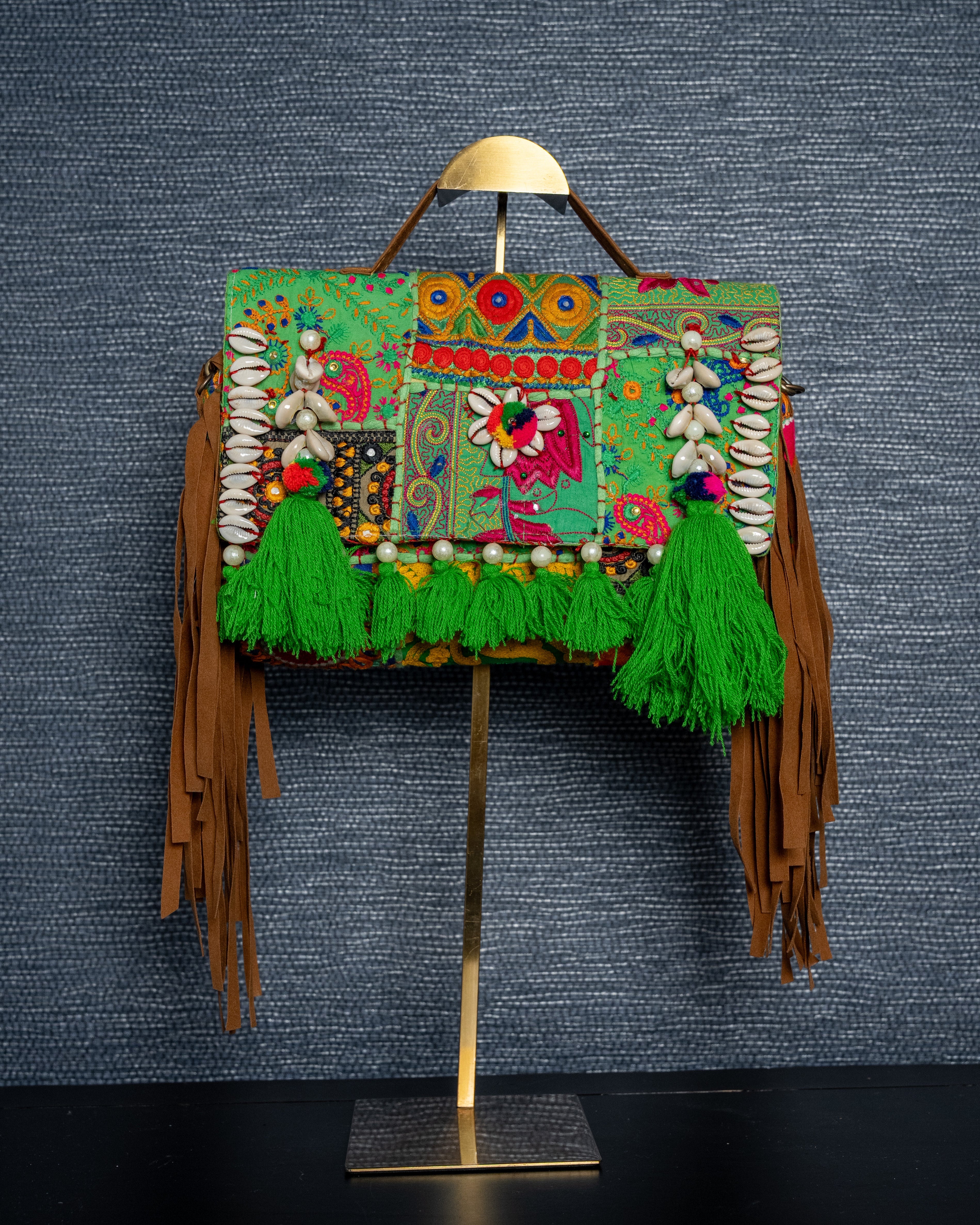 Bohemian Luxe Embroidered Tassel Bag