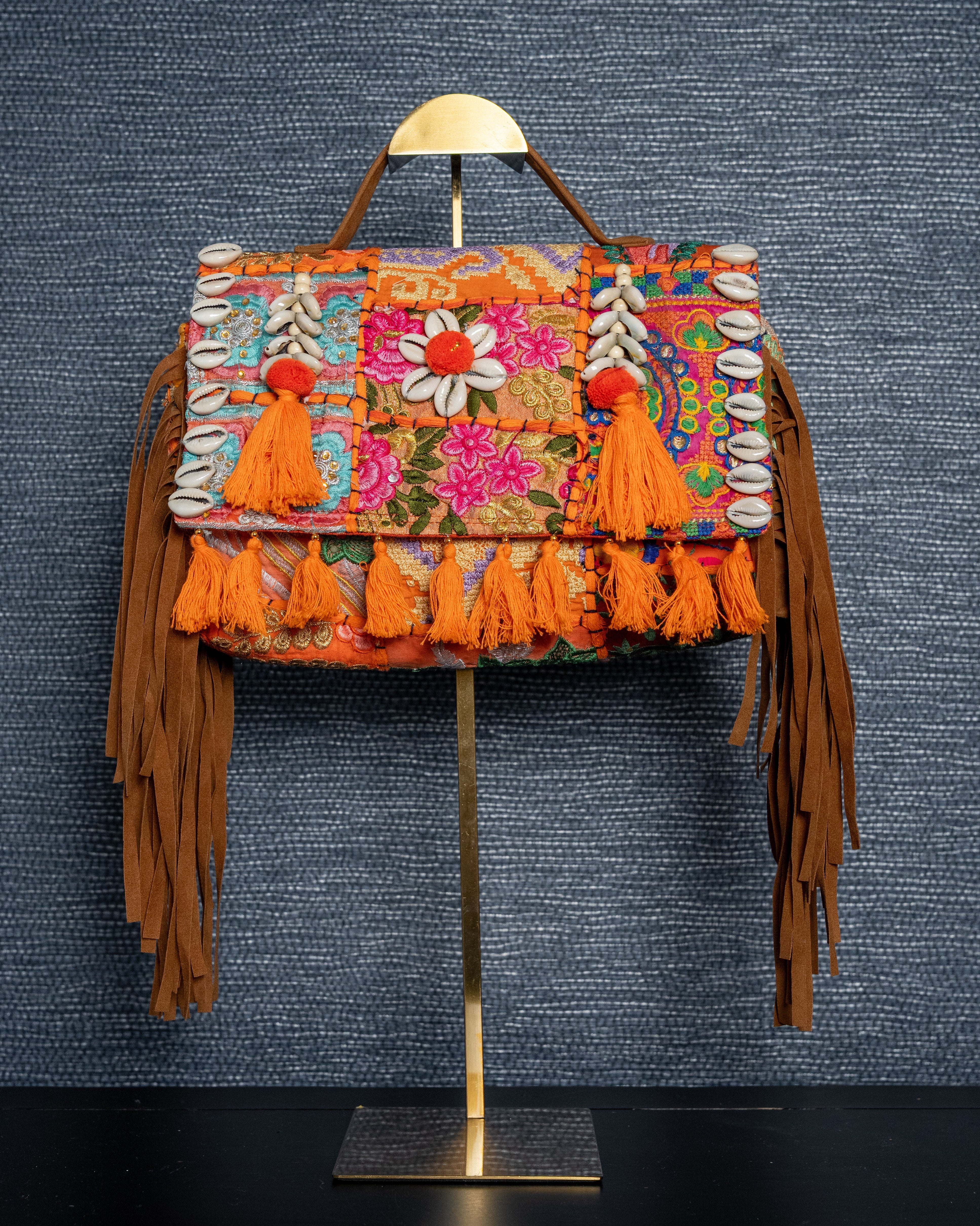 Bohemian Luxe Embroidered Tassel Bag